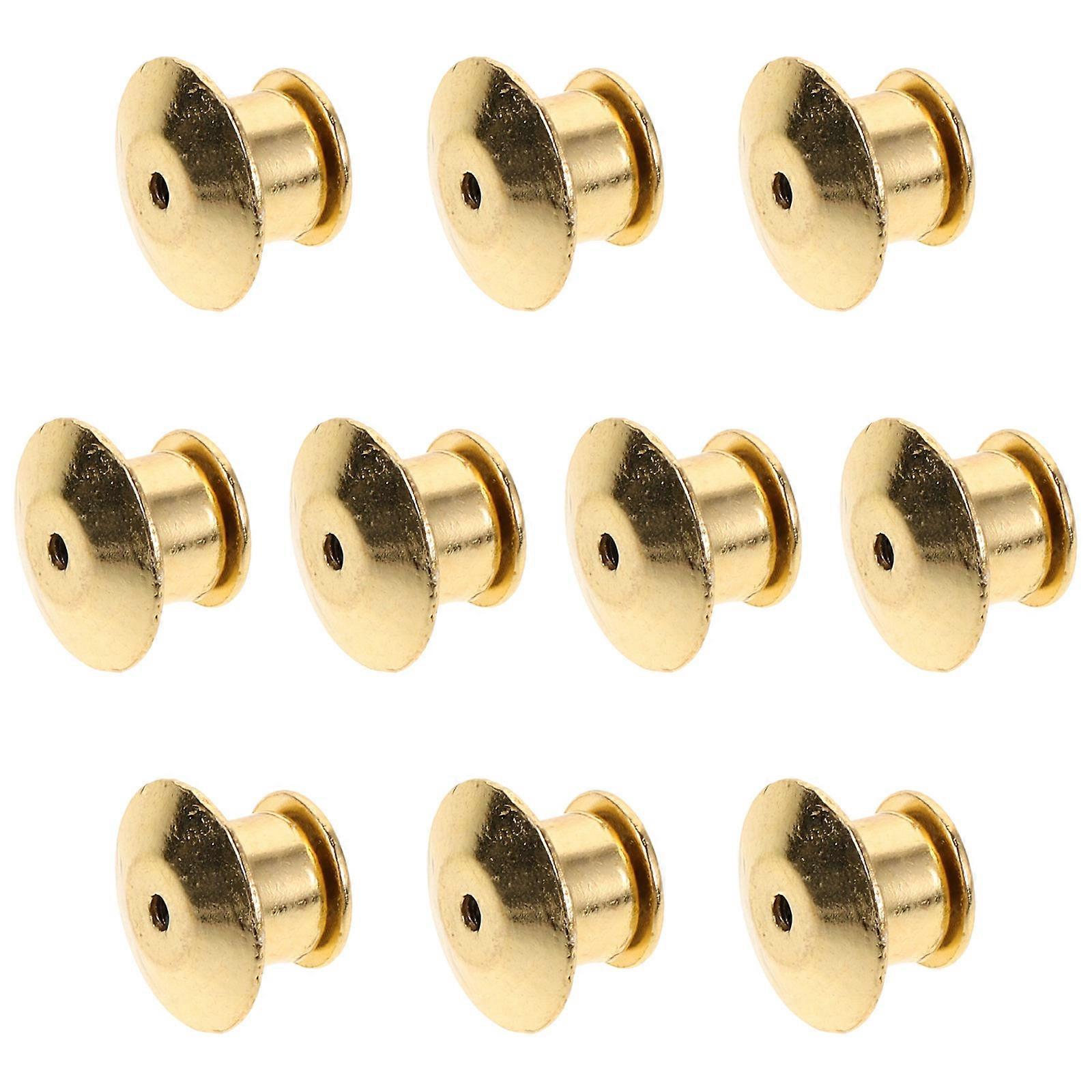 10pcs Metal Locking Flat Head Lapel Pin Back Clutch Clasp Fastener Pins for Badge Tie Tack Enamel Brooch