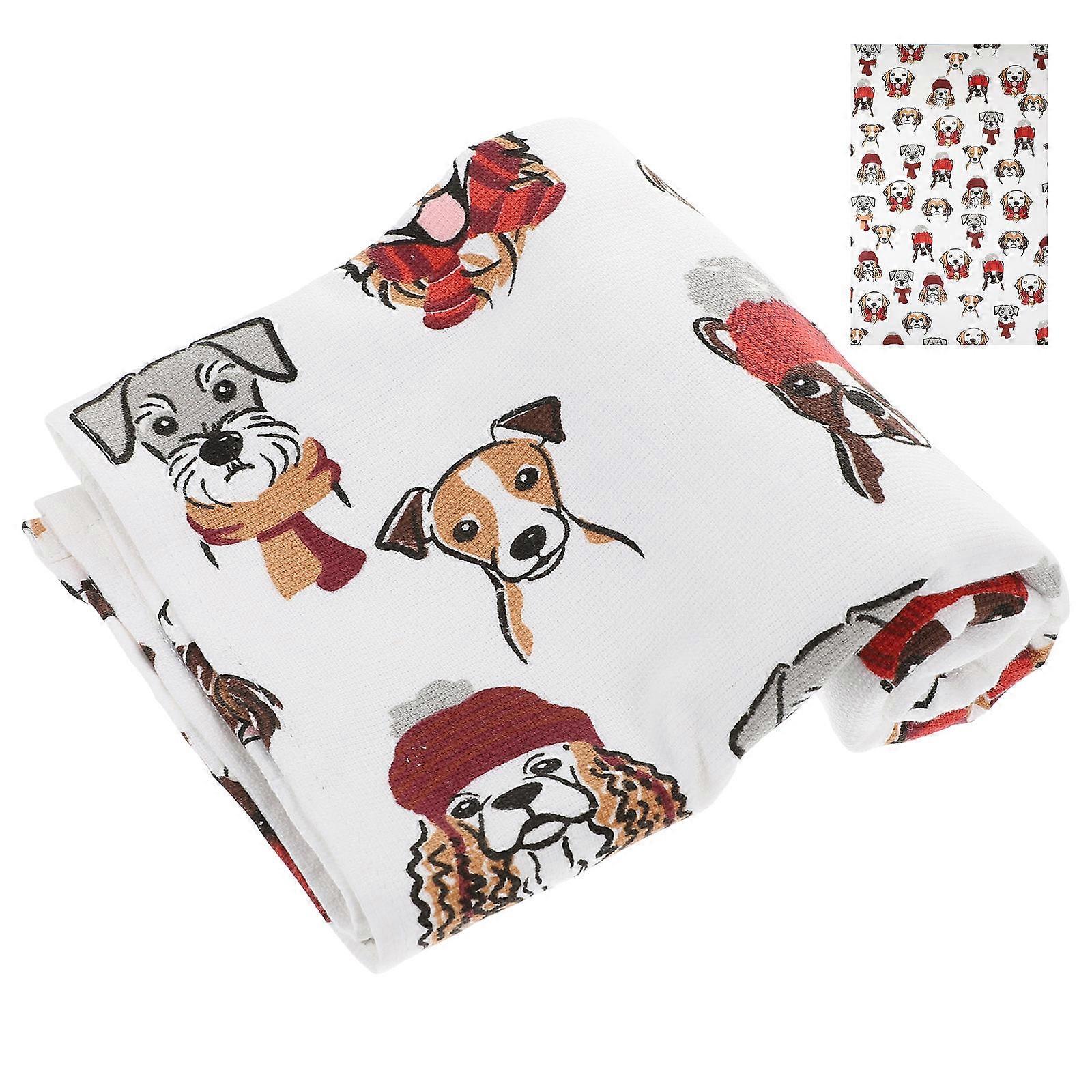 Large Tea Towels Cotton Material Water Absorbent Rectangular Shape Tea Room Use 1Pcs