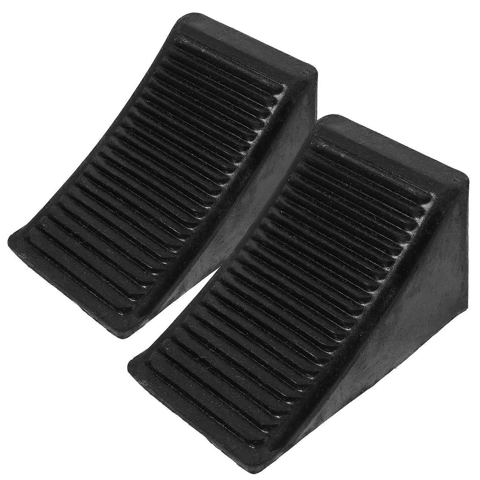 Portable Rubber Wheel Chocks, 2PCS Slip Resistant Tire Stoppers for RVs and Vehicles, Lightweight Durable Parking Solution for Various Scenarios