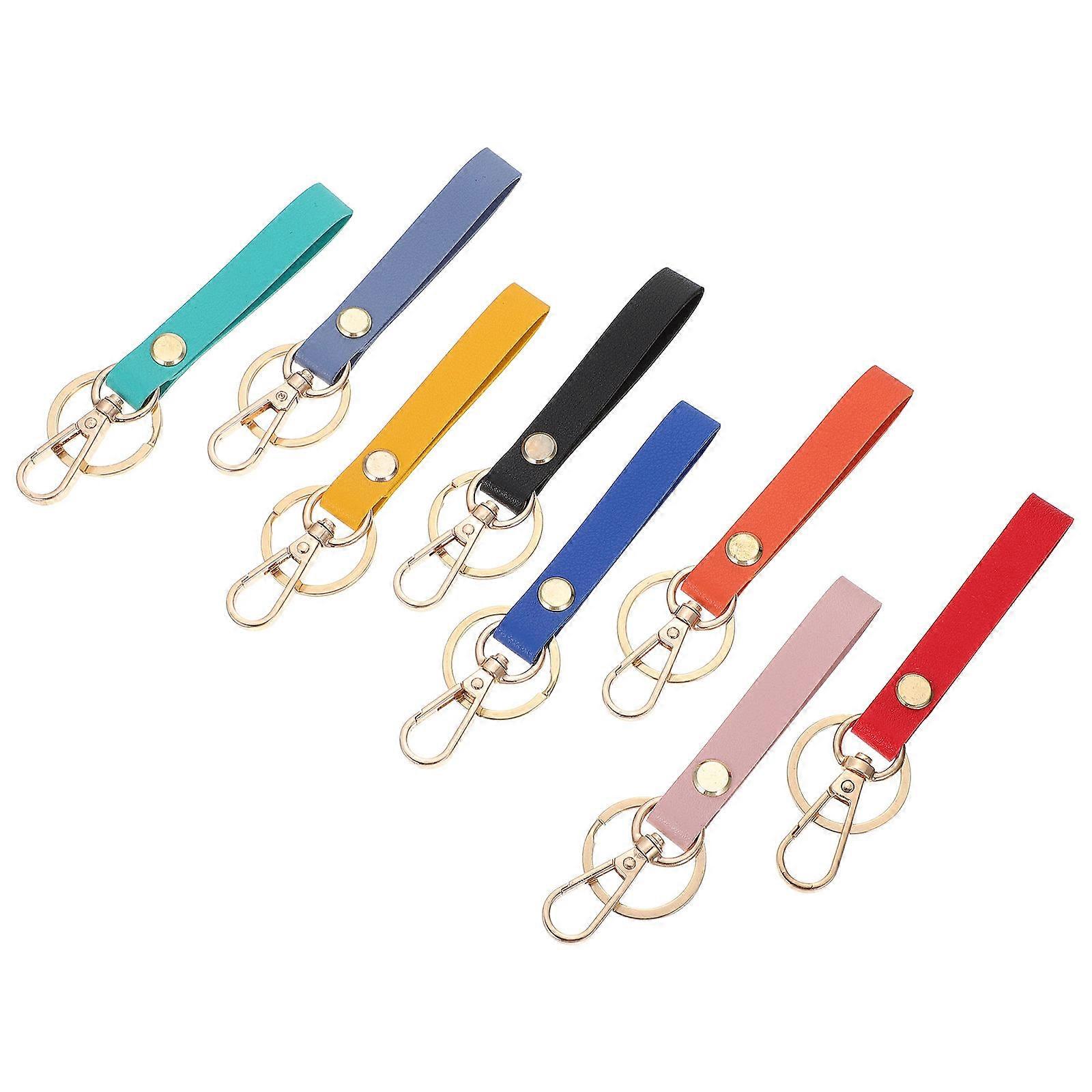 PU Wristlet Strap Keychains 8Pcs Assorted Color for Decoration Multi-Purpose Utility