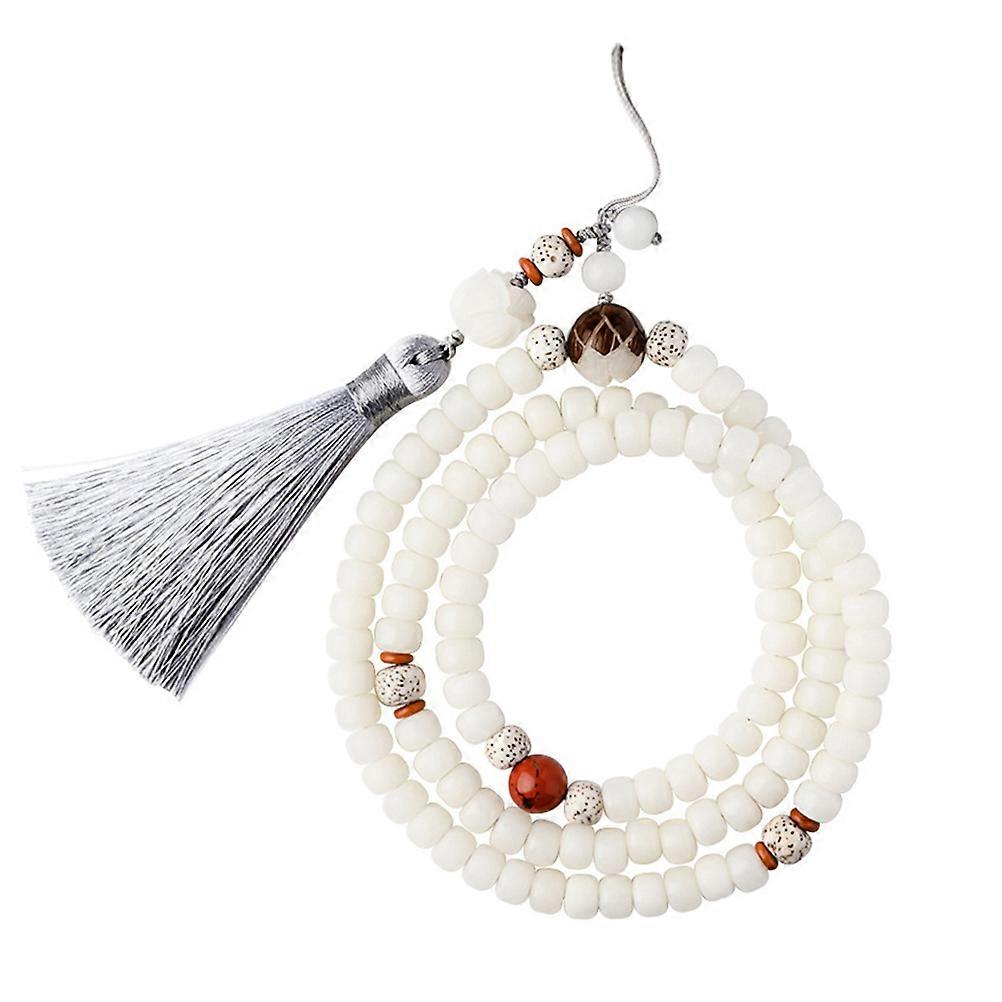 Here's a refined and professional product description based on the title you provided:
**Beautiful Bodhi Beads Phone Lanyard with White Tassel
