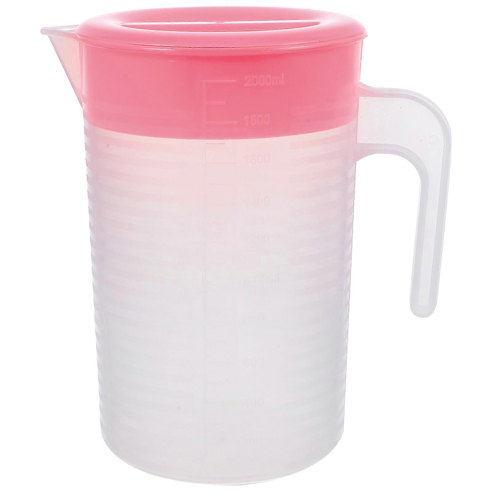 Large Capacity Water Pitcher Tea Container Home Party Pink 2000ml Beverage Container 1Pack