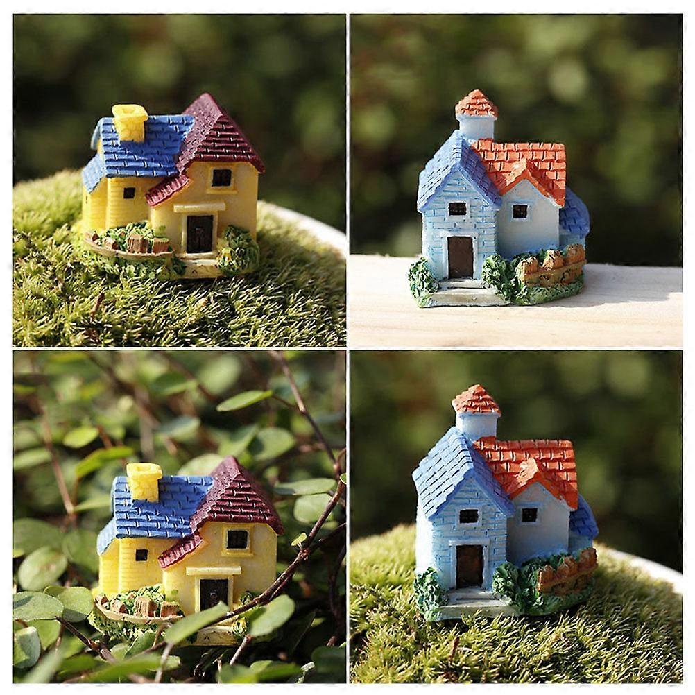 Mini Houses For Crafts Small Villa Resin Ornament Craft Displays -Resin Diy Miniature Creation 1Pack