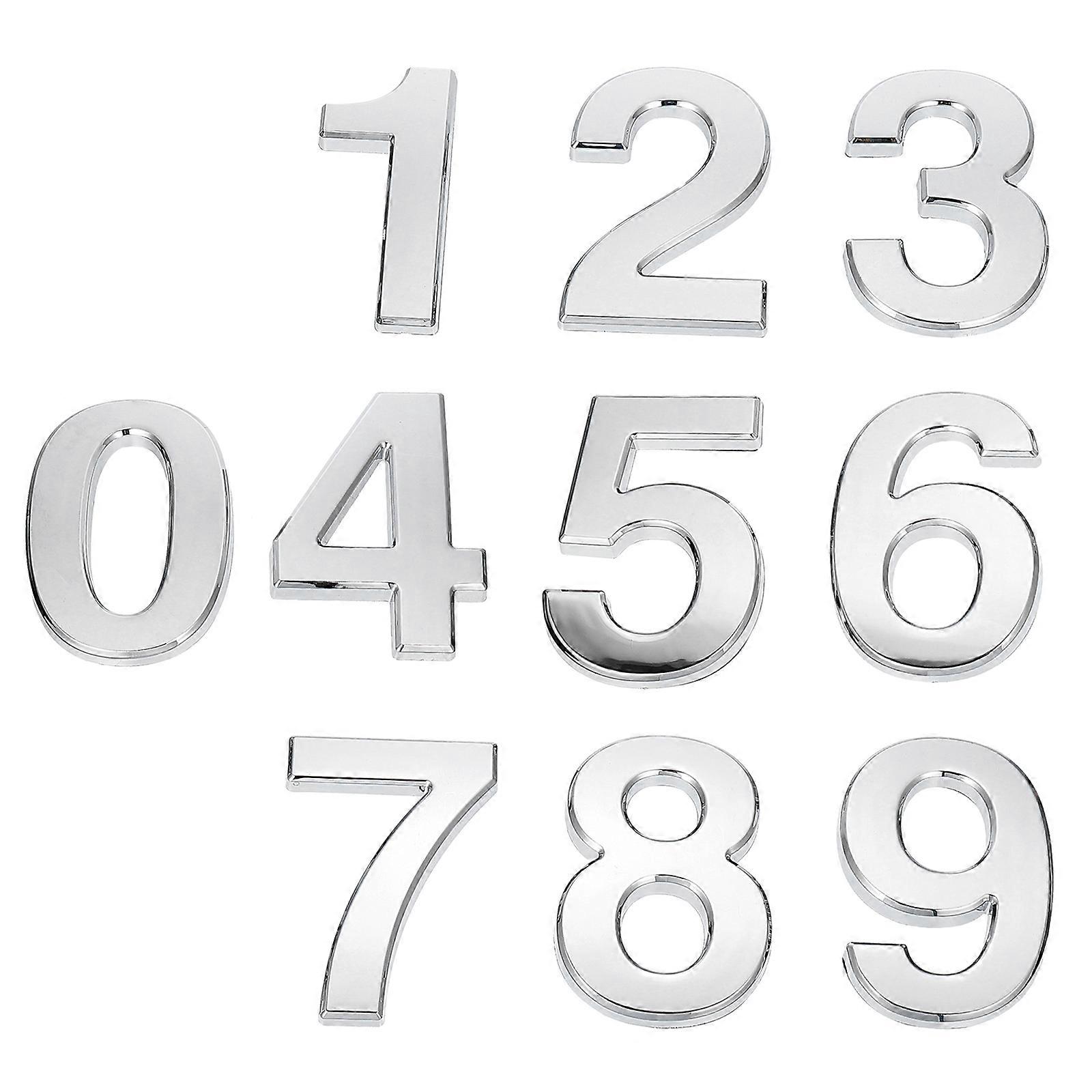 Adhesive Mailbox Numbers for Outside Self Adhesive House Hotel Numbers 0- 1X7X10CM Waterproof Durable 10Pcs