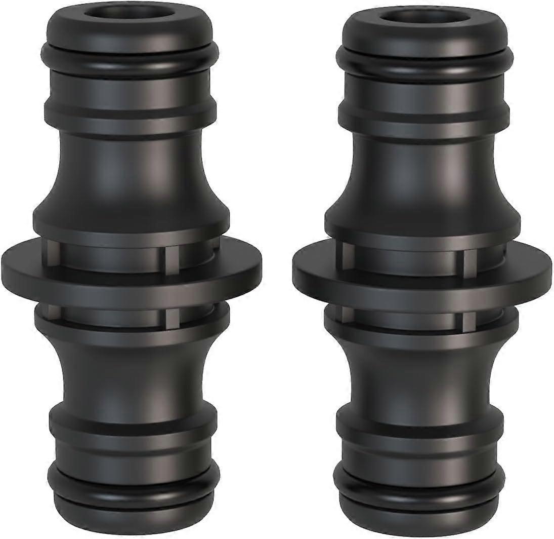 2-piece fitting, double plug Connecting piece for secure connection of hoses, connection of two hoses for extension