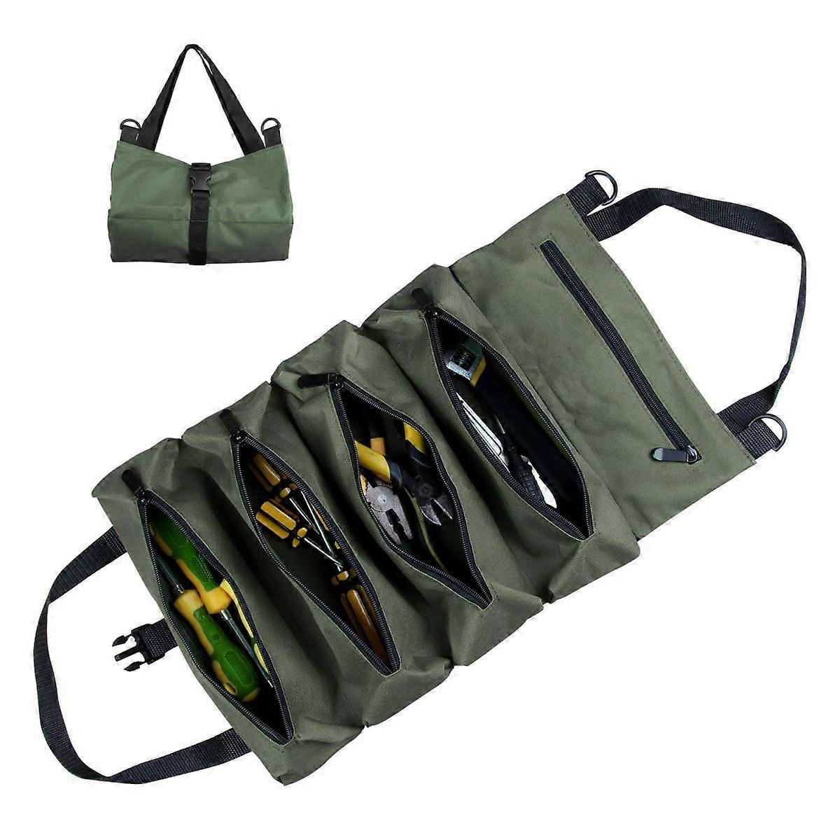 Canvas Tool Kit, Electrical Work Kit, Tool Bag, Car Mounted Hanging Hardware Tool Kit,Green