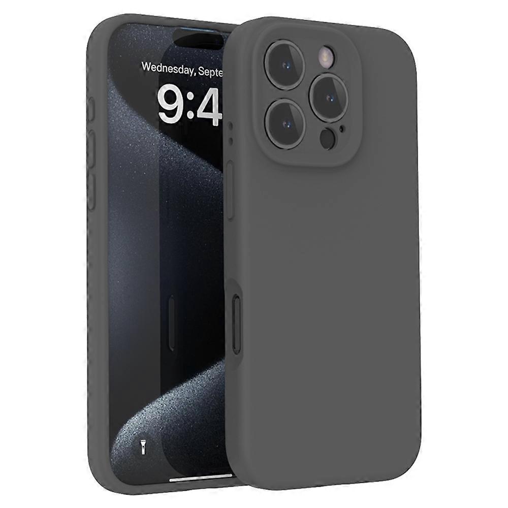 For iPhone 16 Pro Case PC+Liquid Silicone Protective Phone Cover with Microfiber Lining