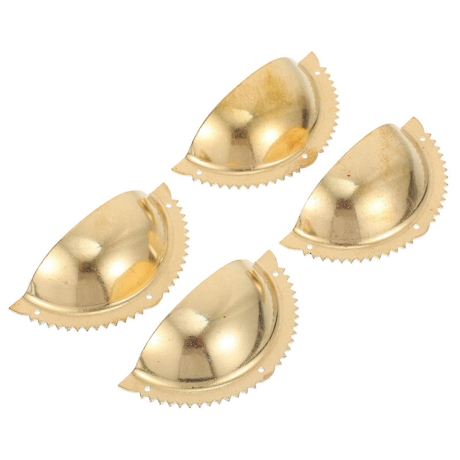 Vintage Dresser Knobs Shell Projetado Knobs Cabinet Handle Copper Simple Style 7X4CM 4Pcs