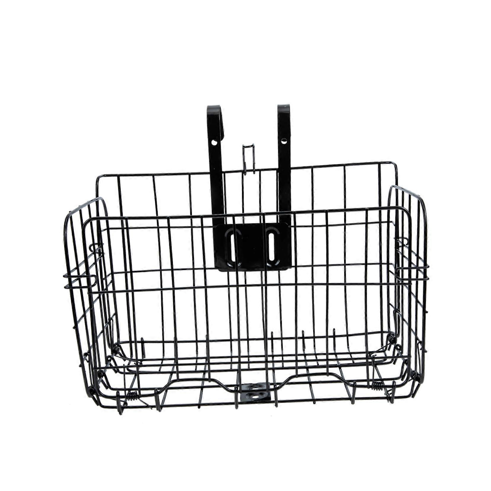 Front Bicycle Basket, Removable Handlebar Basket, Mountain Bike Front Basket, Foldable, Black