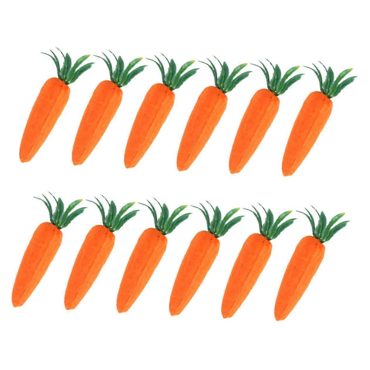 Realistic Fake Carrots Mini Easter Carrot Decorations Mini Artificial Carrots Vegetables Food Simulation Props Pack of 12