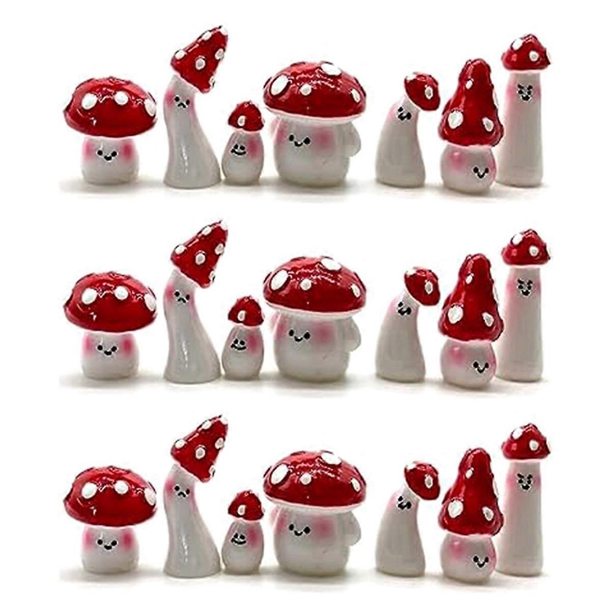 7Pcs Mini Mushrooms for Crafts Little Fairy Garden Tiny Mushroom Deco