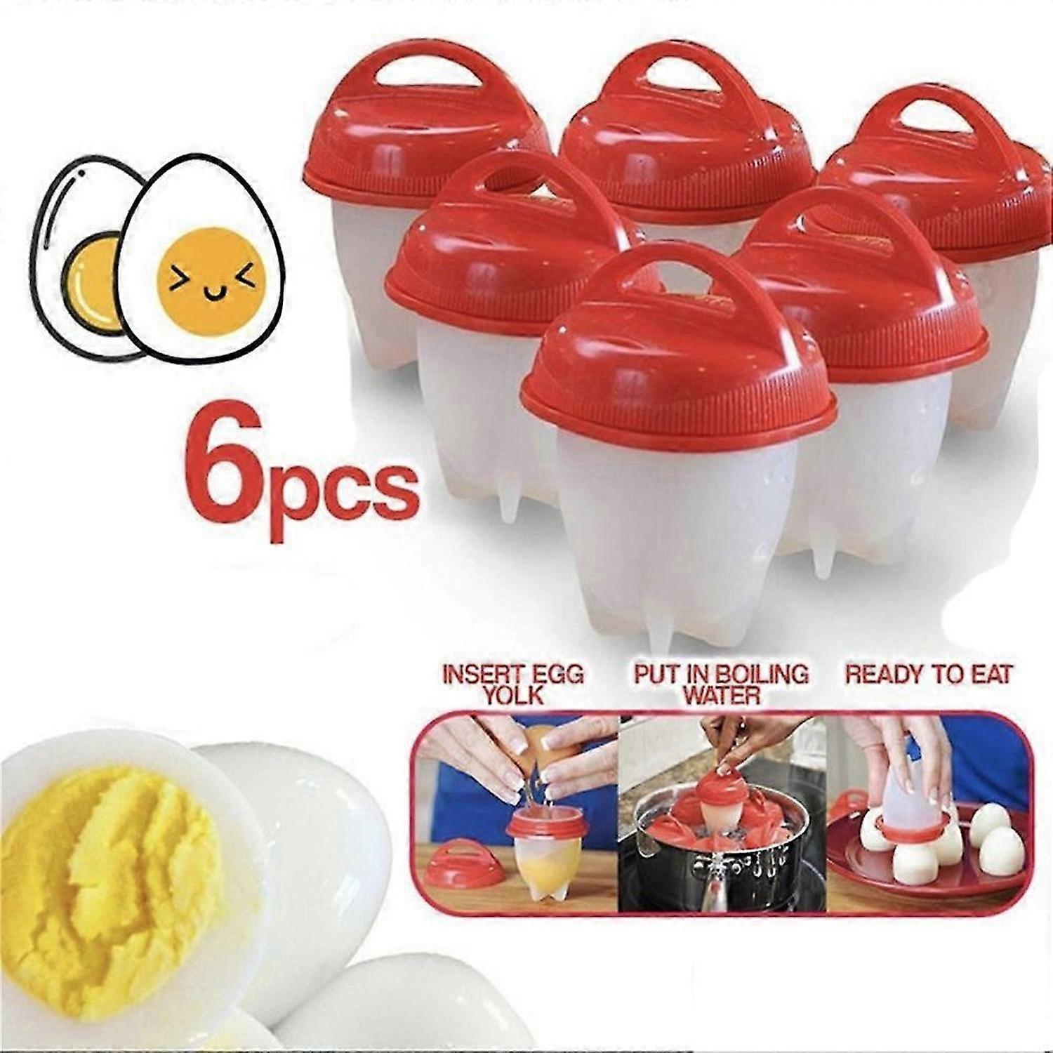 4/6/8X Egg Boiler No Messy Shells Silicone Hard Boiled Egg Cooker Daily Use