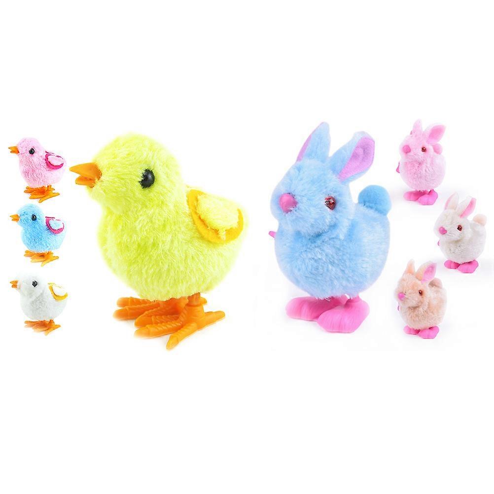 Wind-Up Bunny Hopping Toys Creative Rabbit Chicken Jumping Toy M Size 8Pcs