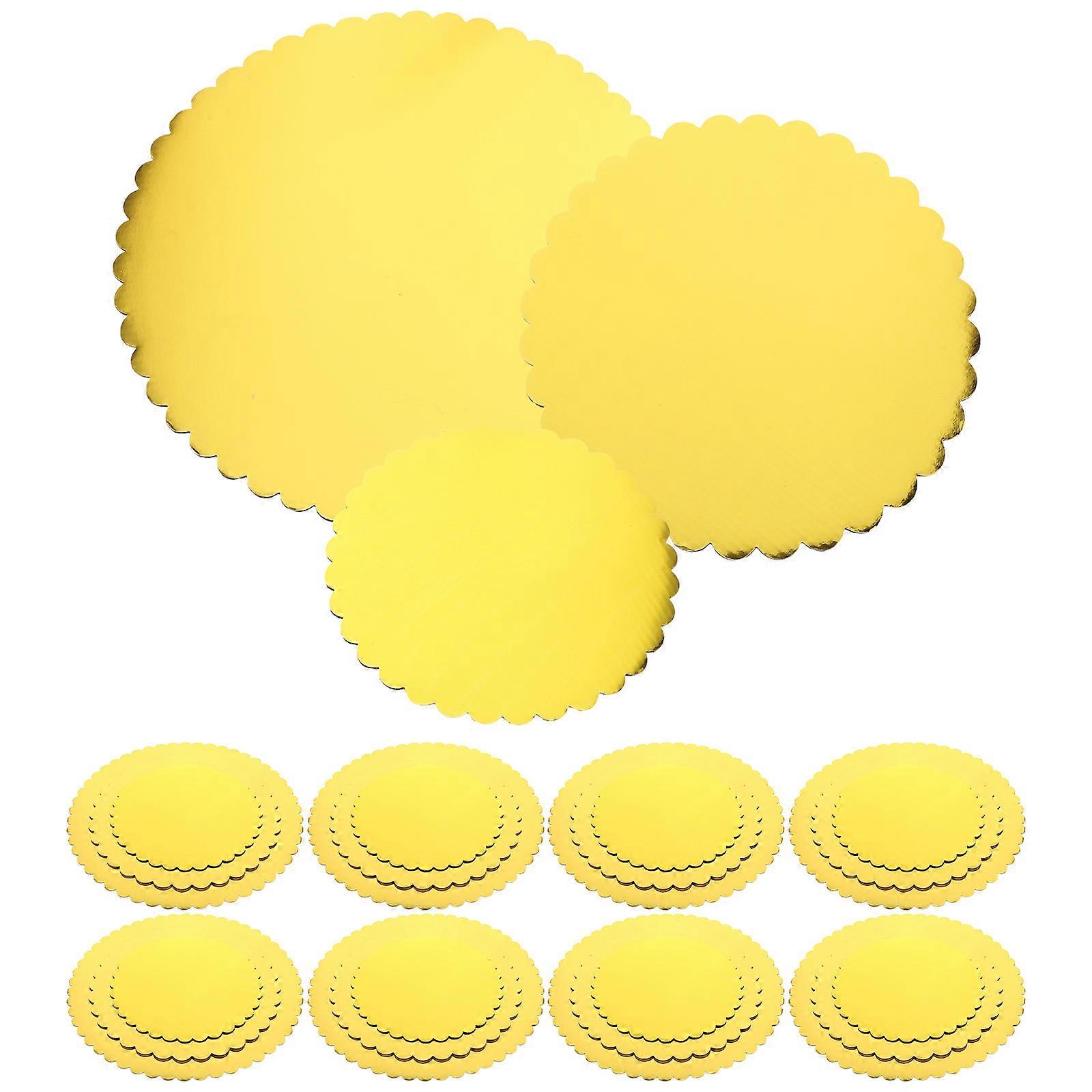Golden Round Cake Boards for Home Use Made from Thickened Paper 30pcs