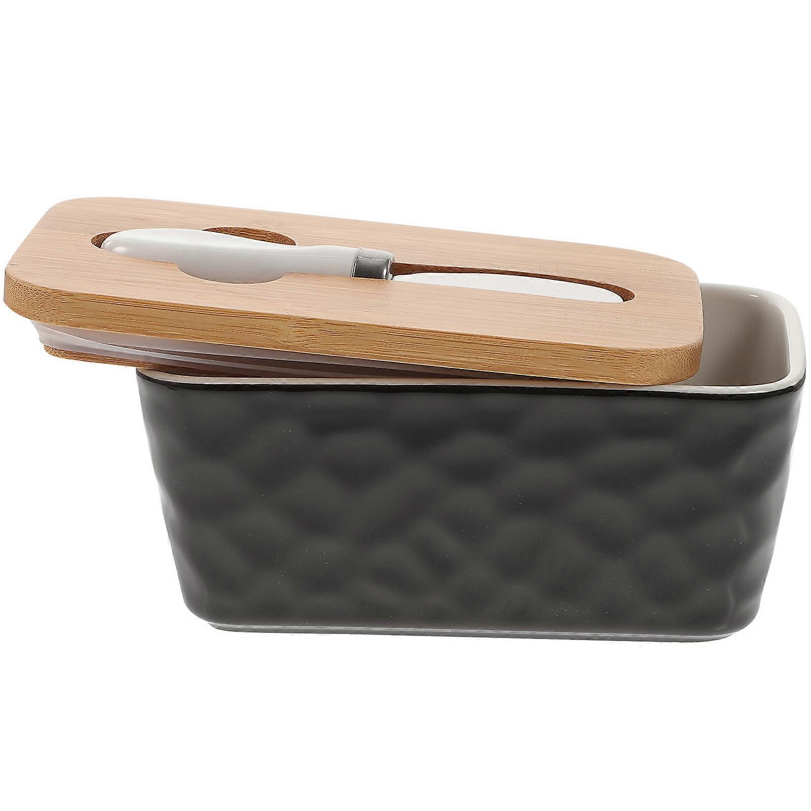Convenient Butter Container Reusable Butter Holder Wear Resistant Butter Box Household Kitchen Utensil 17x10x8cm Ceramic Butter Storage 1Set