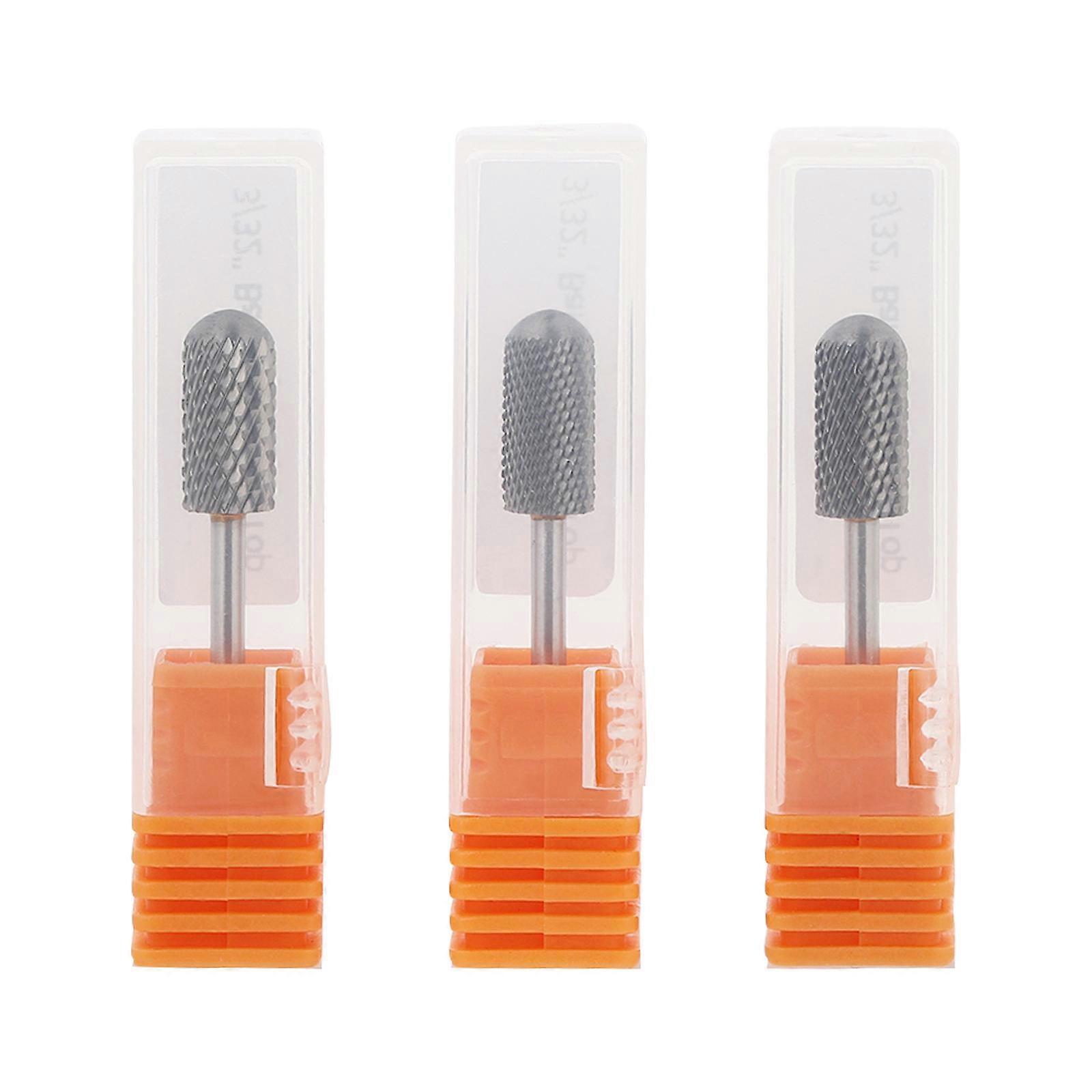 3Pcs Nail Drill Bits Set for Manicure Trimming Tools with Smooth Round Head