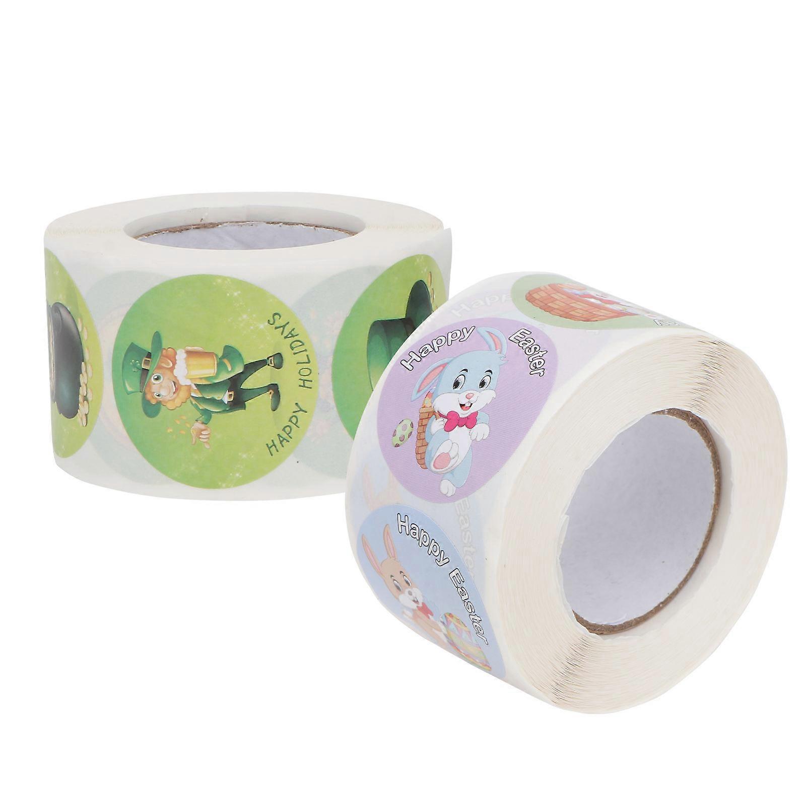 Decorative Label Decals Stickers Easter Parties present Wrapping 7.5x7.5cm Adhesive 2 Rolls