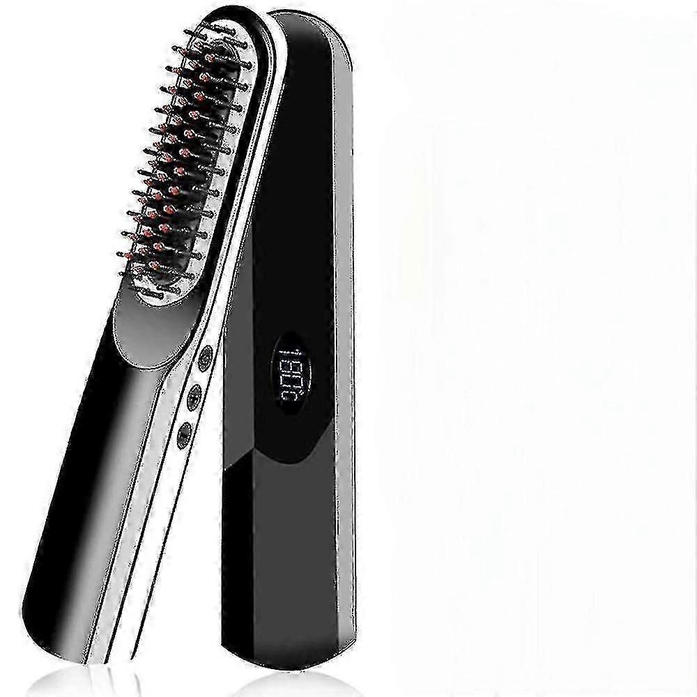 USB Rechargeable Beard Straightener - LCD Display & Multifunctional Styling for Men
