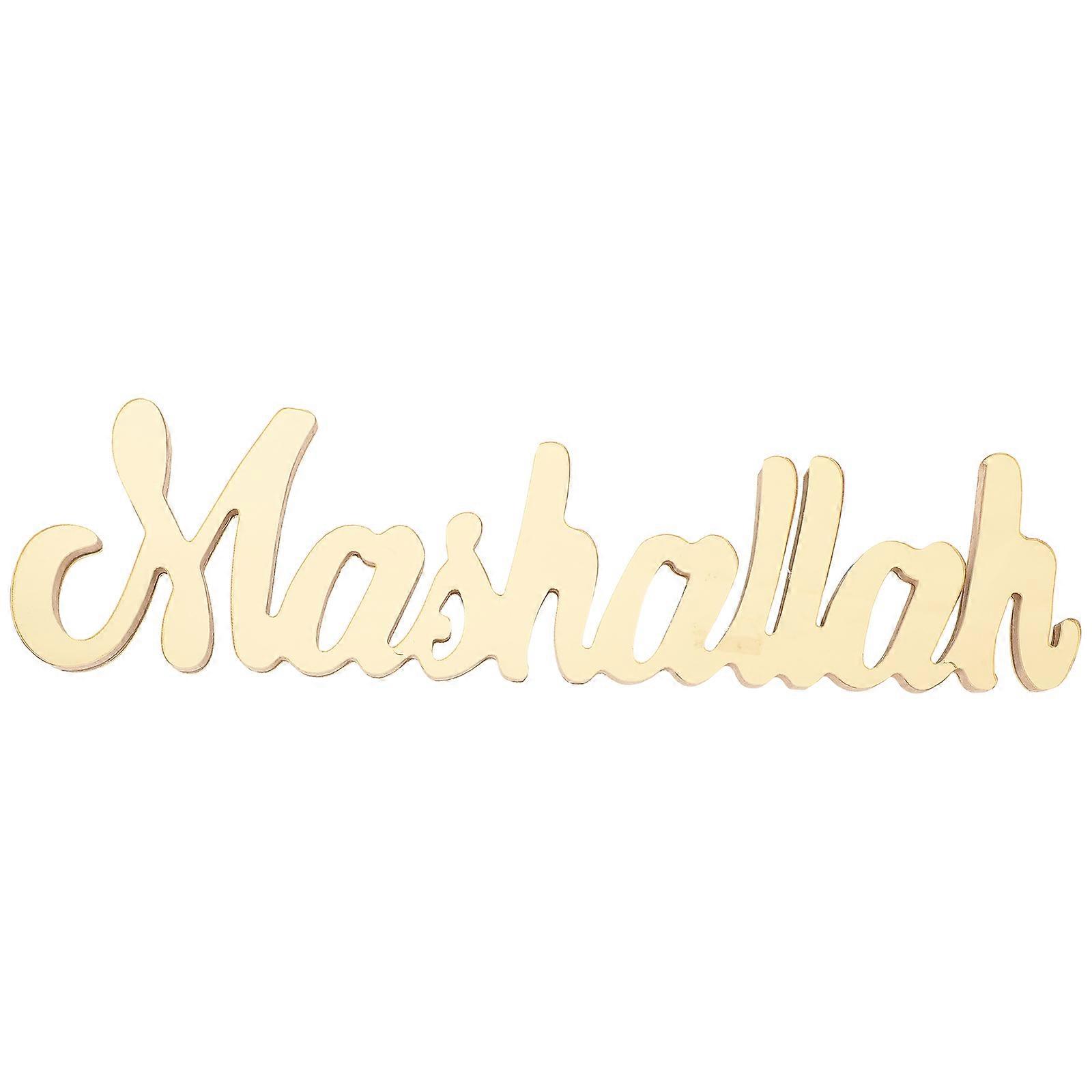 Tabletop Ornament Eid Mubarak Wooden Sign For Housewarming present Rectangular Shape 1Pack