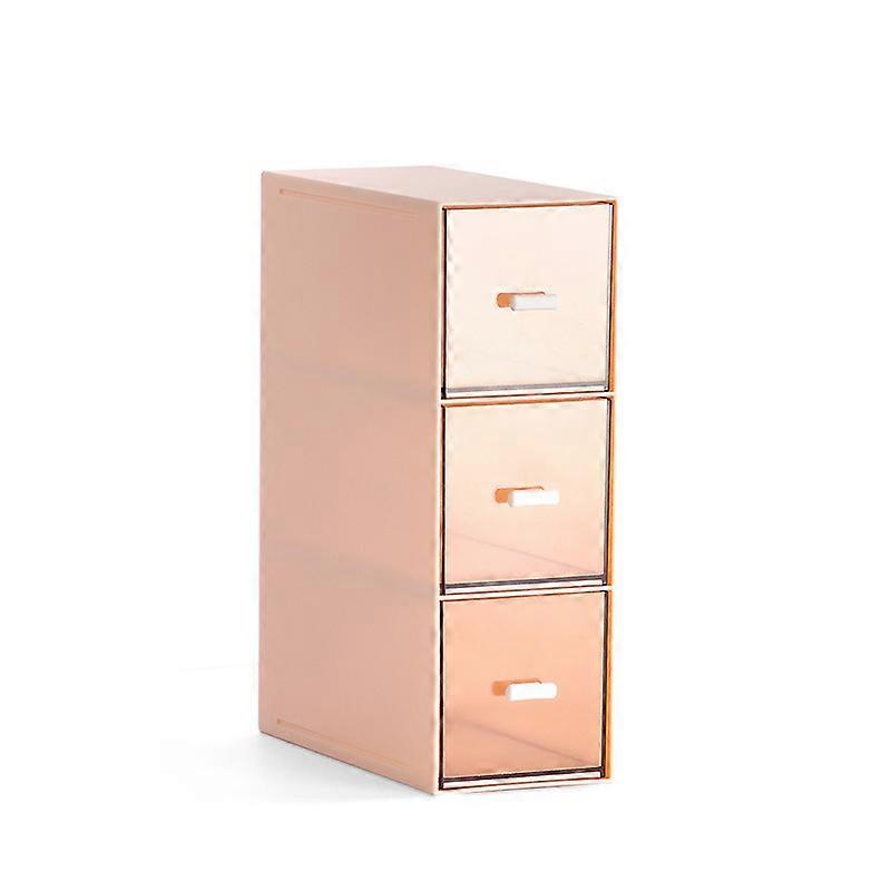Kitchen Organizer with 3 Drawers, Tea Storage Boxes, Clear Storage Drawers (Pink)
