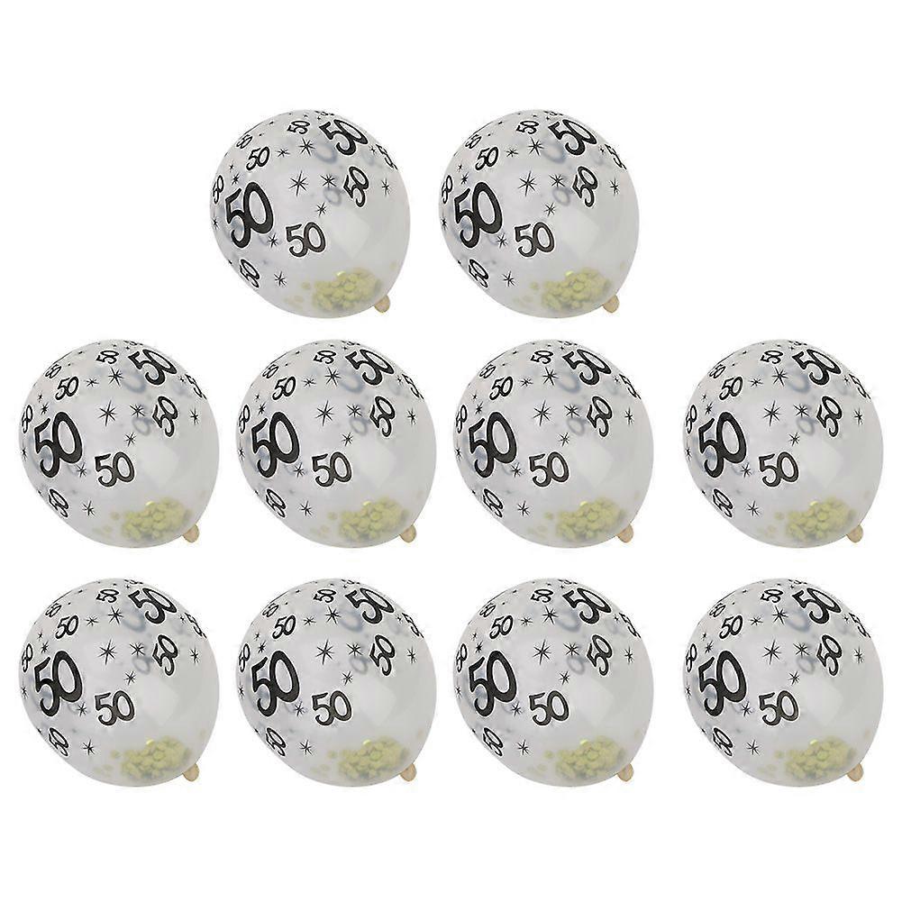 2025最新モデル10個ラテックス透明バルーン、Nnumber50パターン