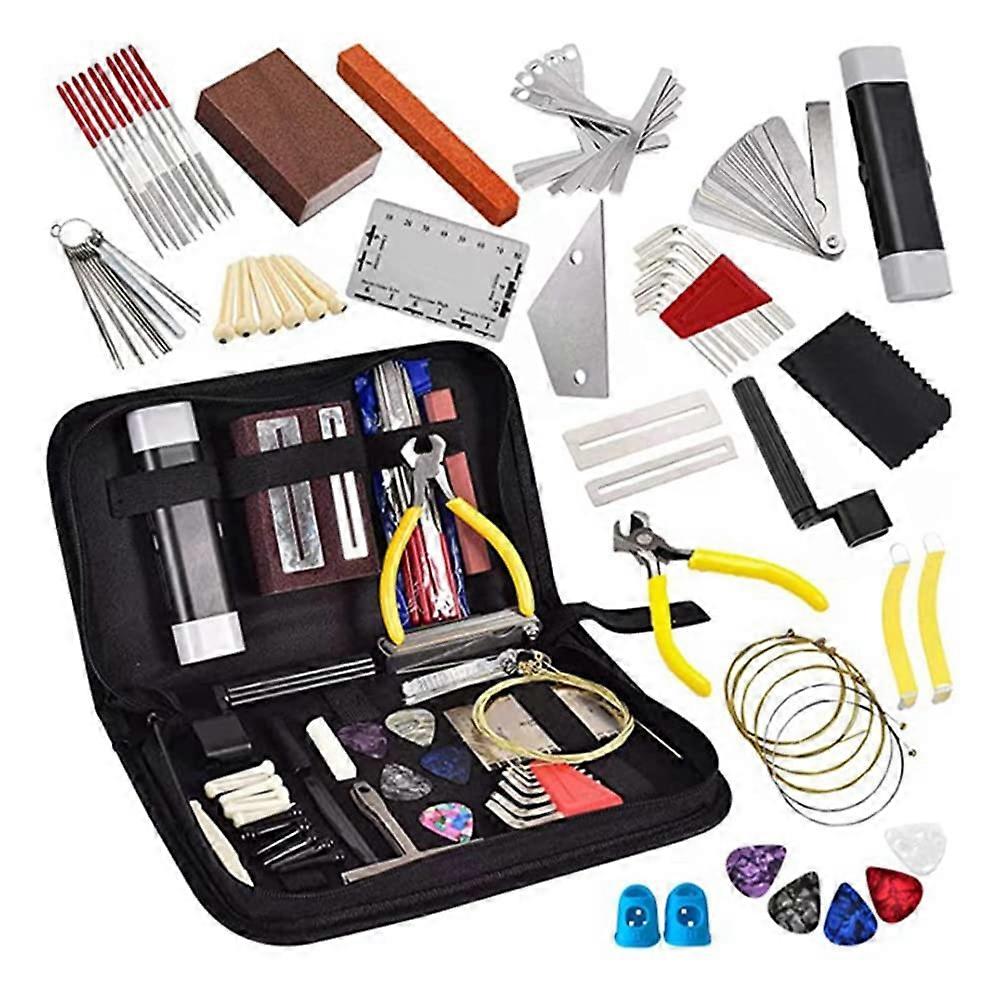 77Piece Guitar Maintenance Set, Tool Kit, Electric Guitar, String Instruments with Carrying Case, Acoustic Guitar