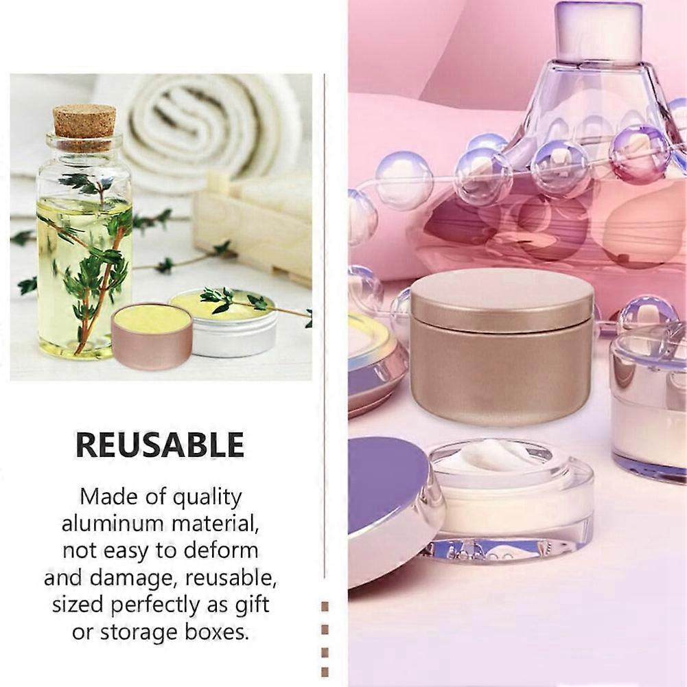 24 Pcs Candle Jar Decorative Labels Empty Storage Tins Candle Tin Can Candlestick Holders Round Tin Containers, C
