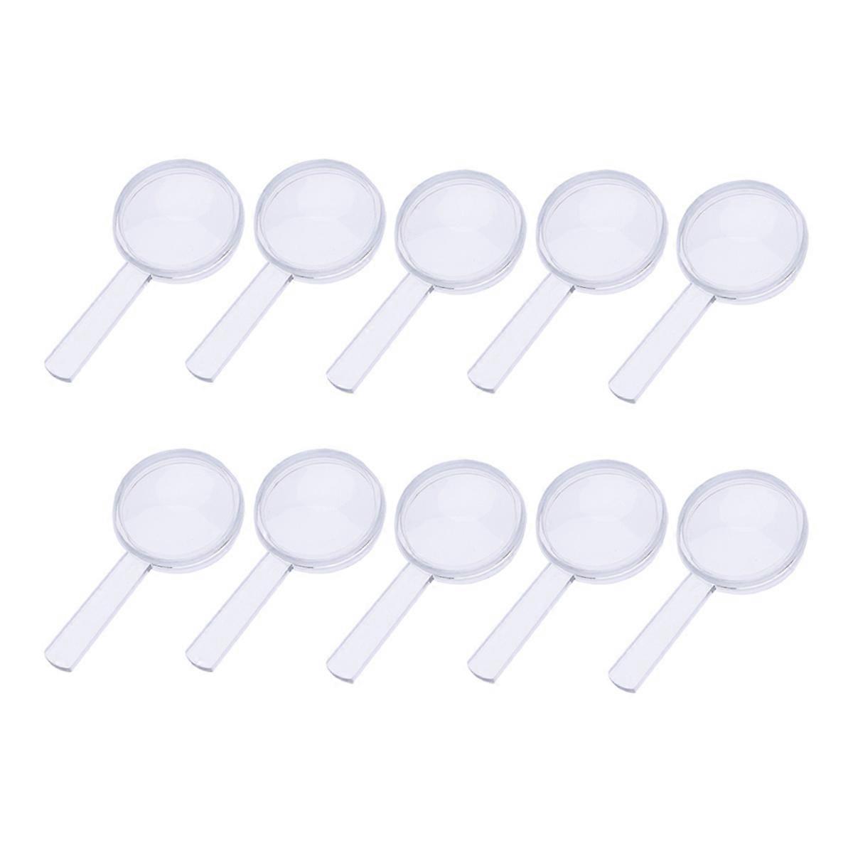 Small Plastic Magnifier Timepiece Repair Accessory for Students 5X 10Pcs