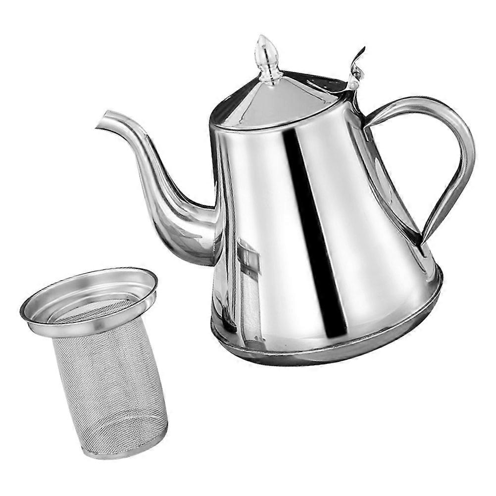 Teapot with Strainer Metal Tea Kettle Mirror Light Treatment 1500ML 1Pack