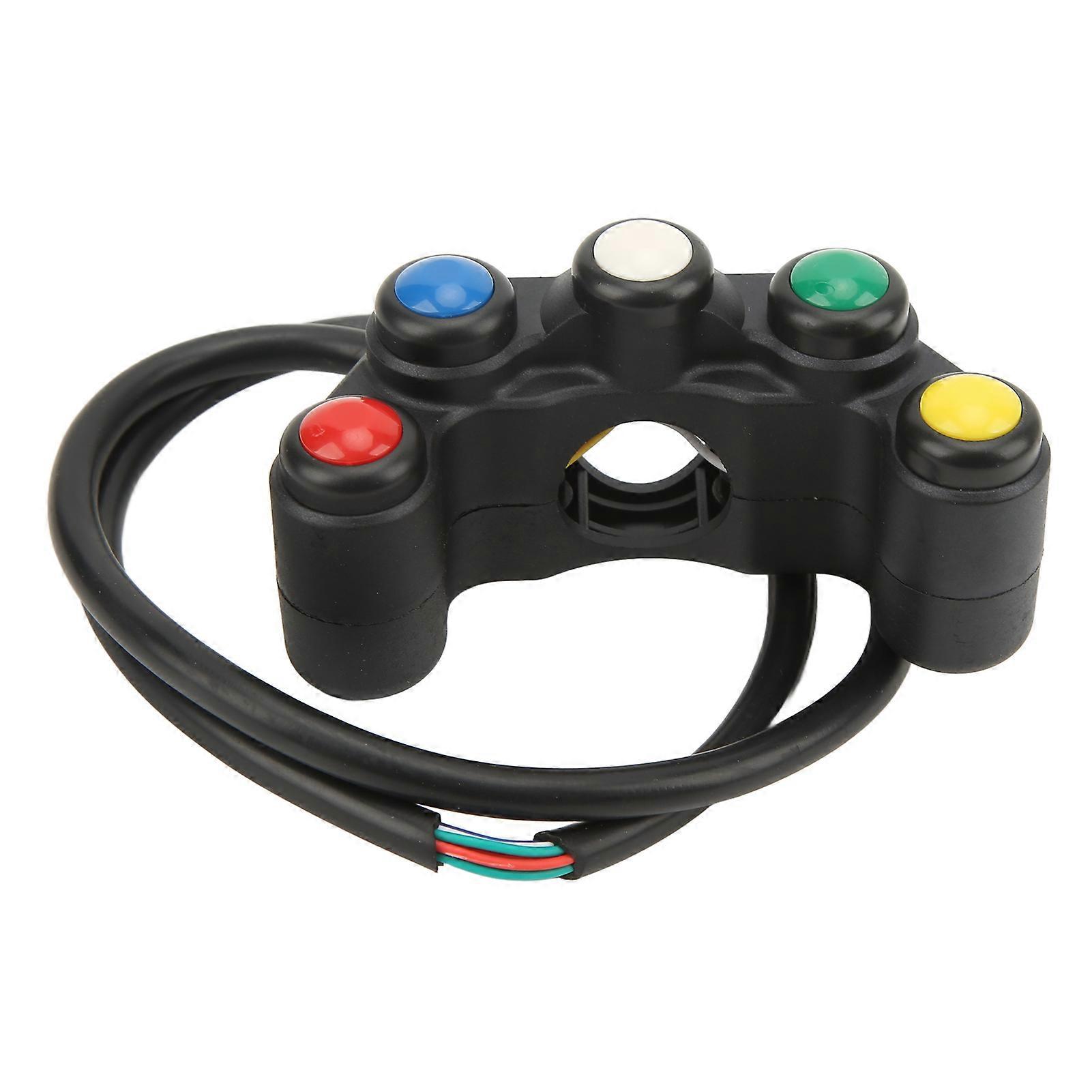 Motorcycle Control 5 in 1 Multi Function Headlight Turn Light Horn Switch for 2.2cm Handlebars