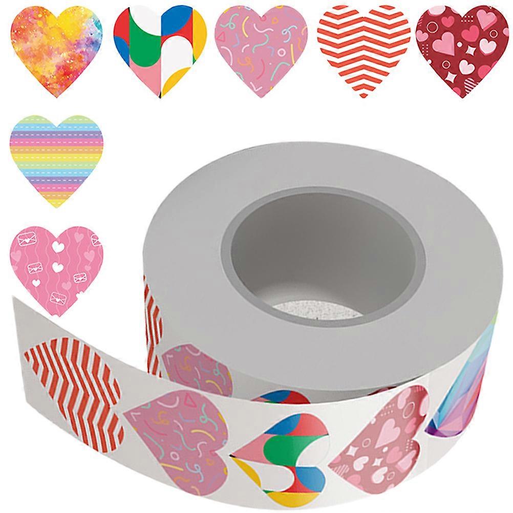 Colorful Heart Stickers for Decor with Adhesive Sealing 1 Roll