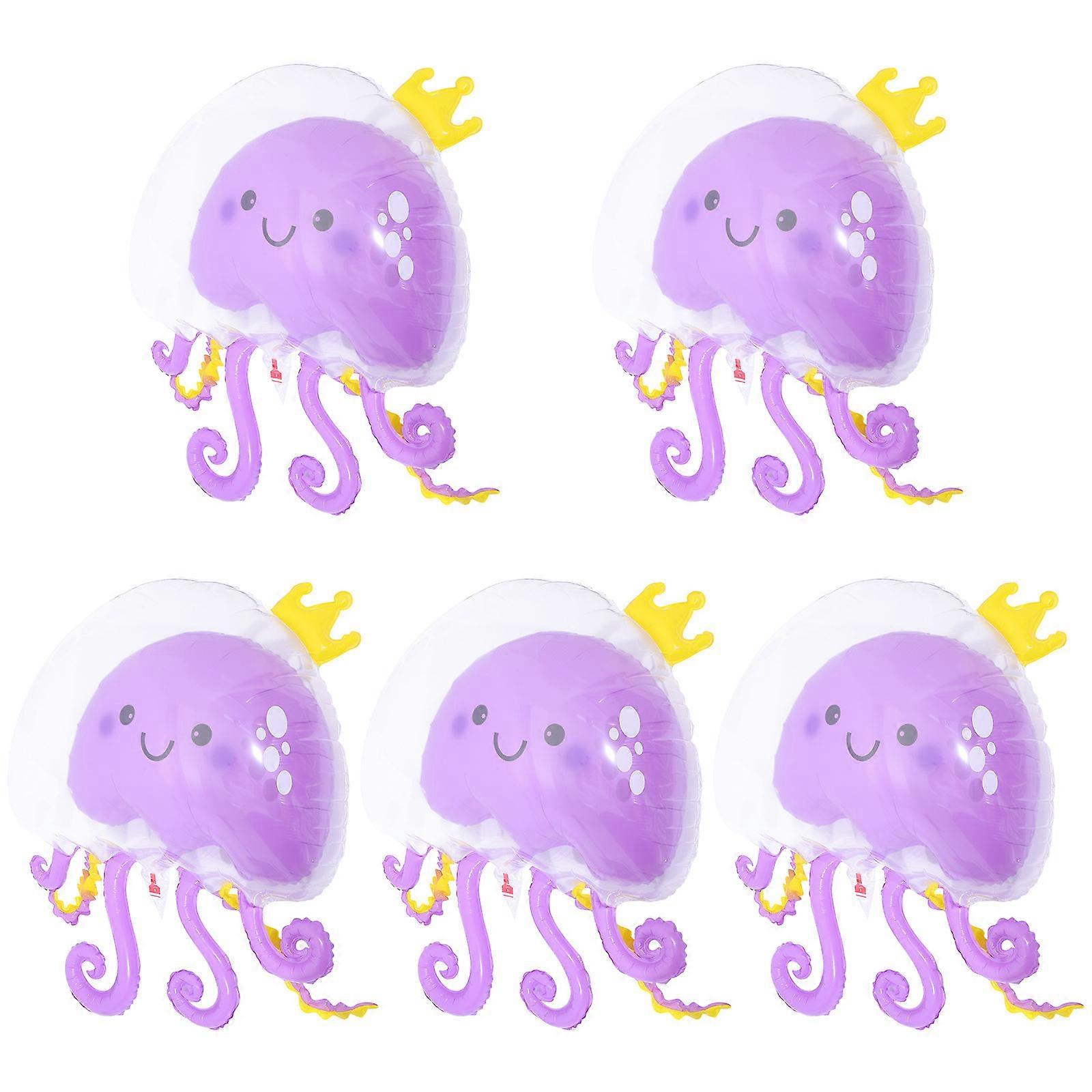 Sea Animals Balloons Jellyfish Shower Sea-themed Event Children Families PE Material Double-layer Bubble Design 5Pack