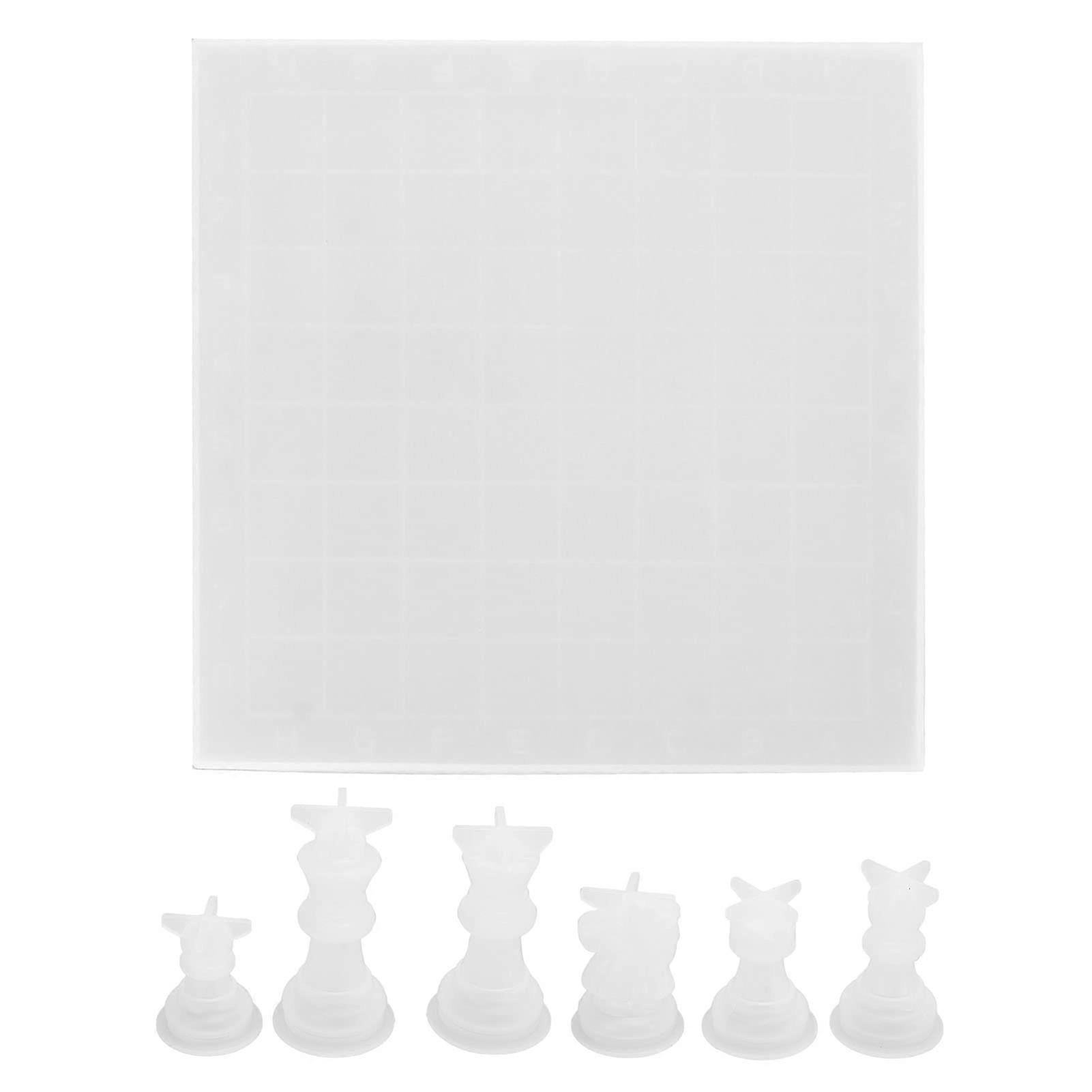 Flexible, reusable, easytorelease silicone for making chess sets at home.