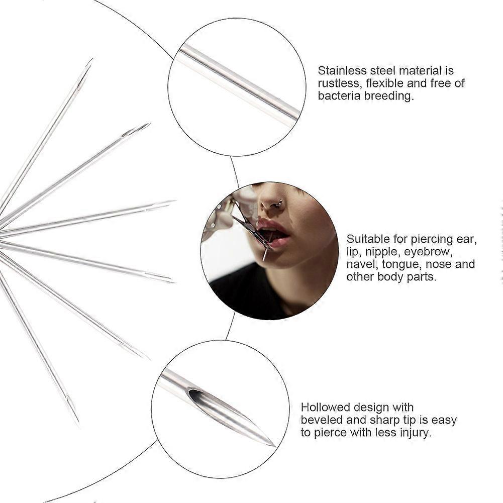 Piercing Needles Tattoo Piercing Sterilized Disposable Hollow Needle for Nose Ear 14G