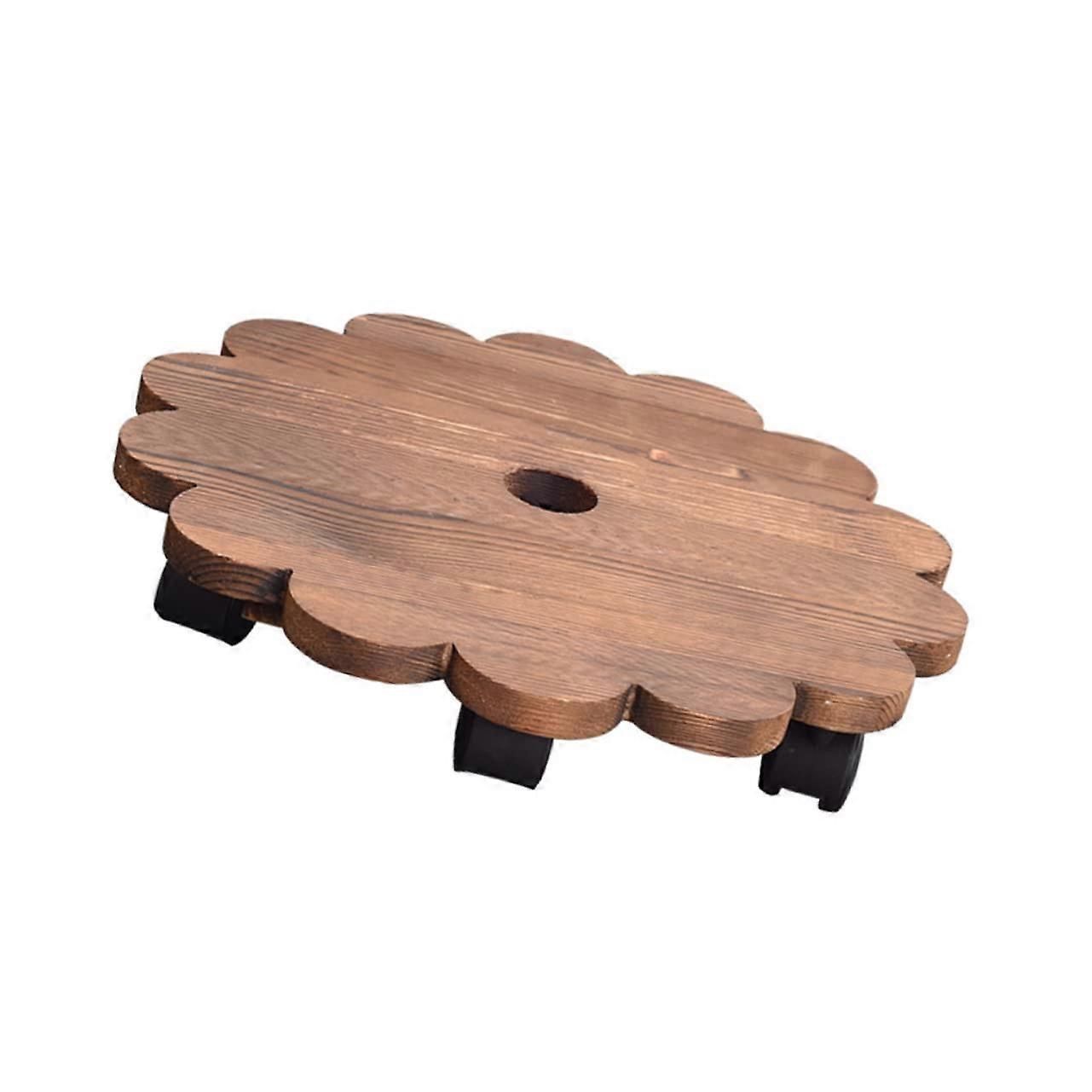 1 Piece Adjustable Plant Stand with Movable Tray, Nylon Wheels for Indoor and Outdoor Use, Heavy Duty