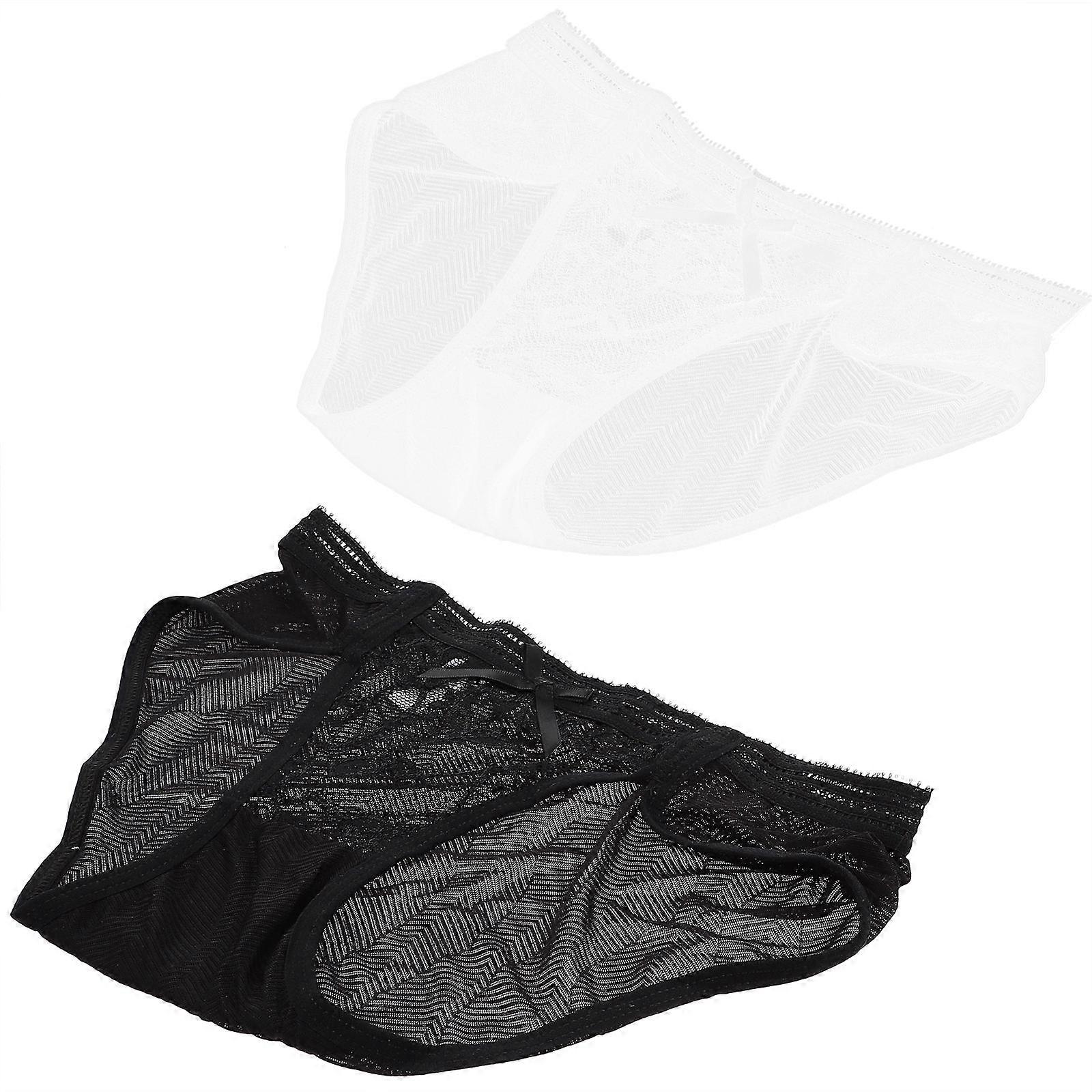 Pack Lace Briefs Comfortable Underpants for Women Daily Wear Triangle Shape Breathable 2Pcs