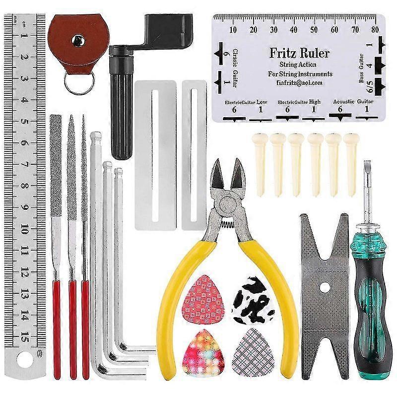 ギター修理ツールキット:エレクトリックアコースティックウクレレメンテナンス、マルチカラー