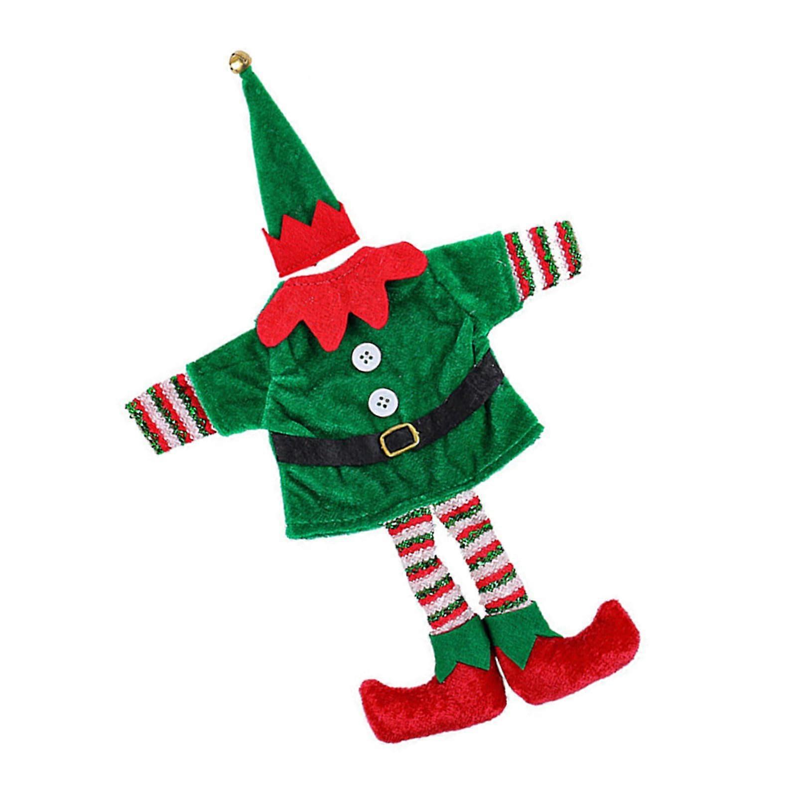 Elf-Themed Wine Bottle Covers 8-Pack For Christmas Gatherings Table Decor Family Gathering Ornament