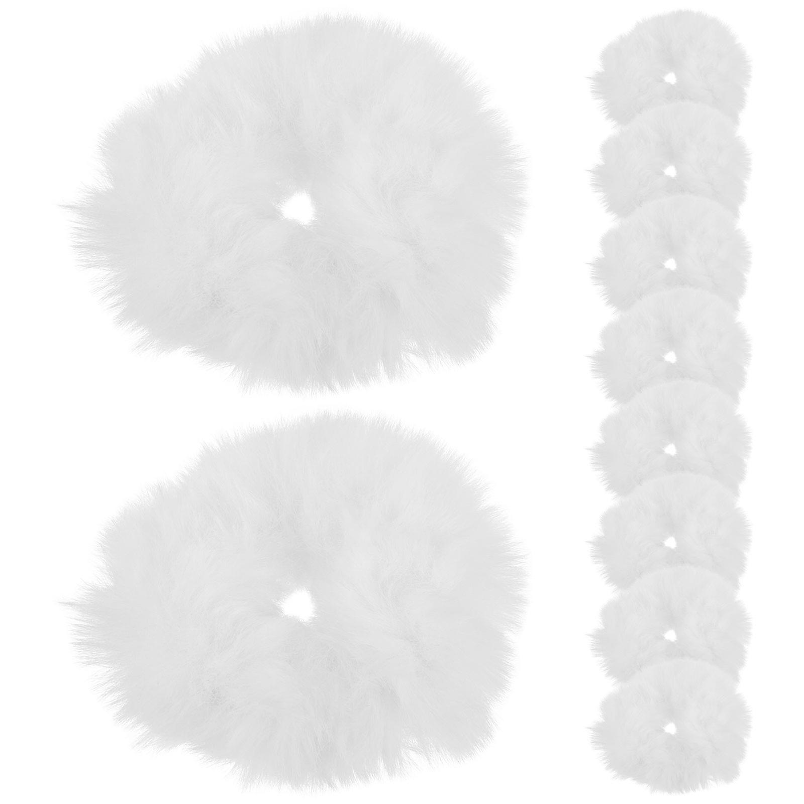 a polished product description for your **10pcs Furry Hair Ties**:
**10pcs Furry Hair Ties for Women – Soft & Stylish Elastic Ponytail Holders
