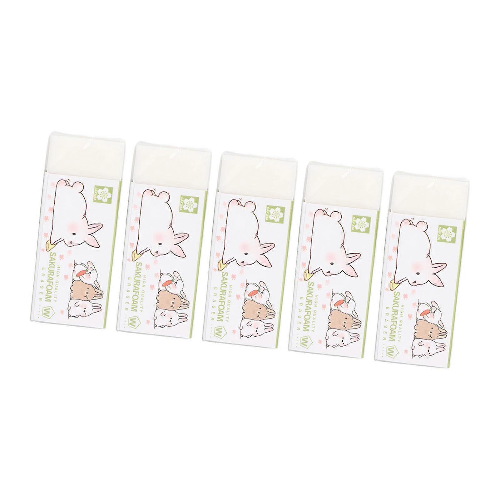5pcs Eraser Soft Texture Easy Cleaning Lightweight Portable Sketch Eraser for Painting Drawing School Office