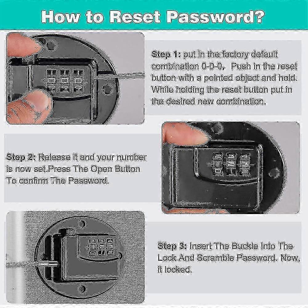 ZENGO 2 Pack Refrigerator Lock - Heavy Duty Combination Fridge Lock