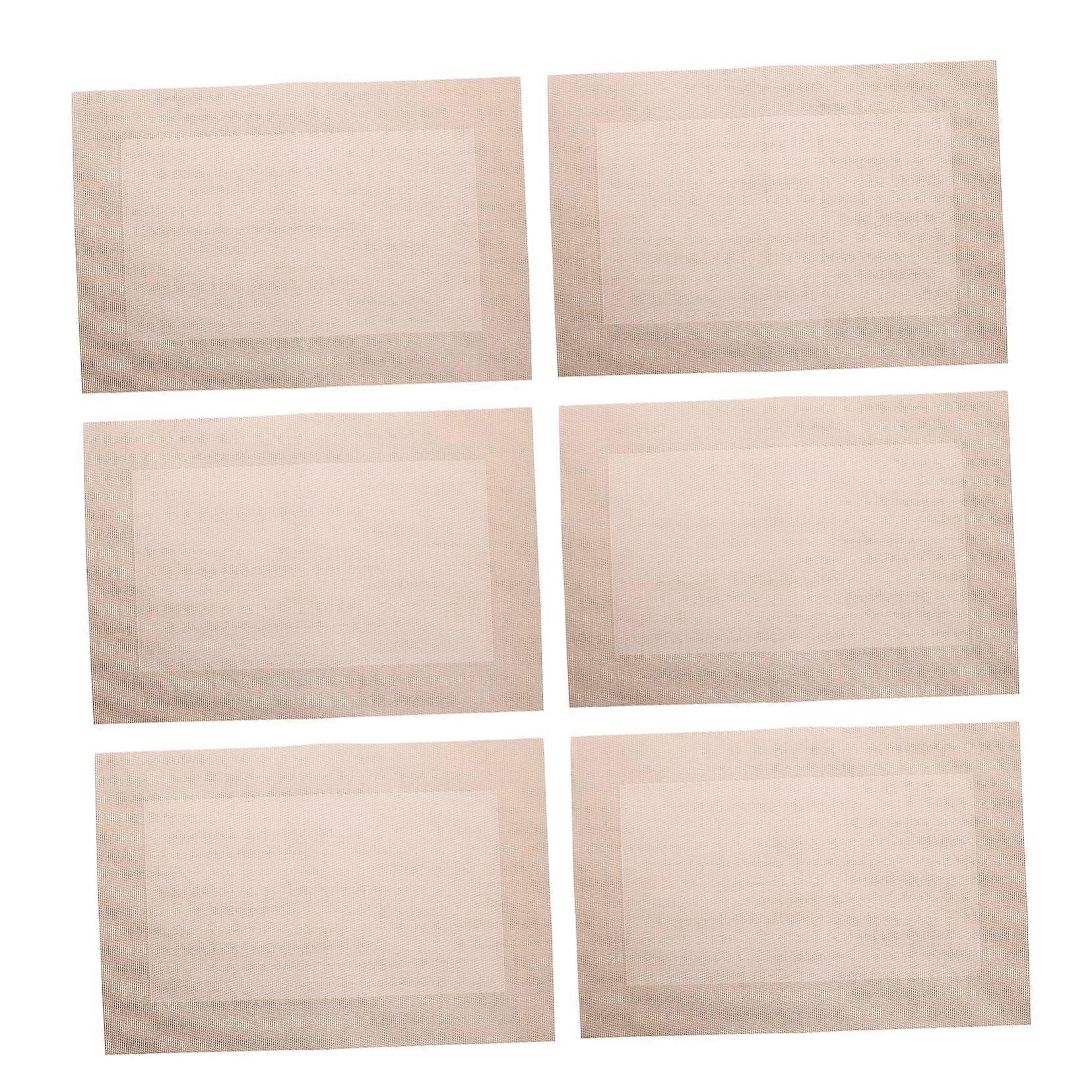 6 Pieces HeatResistant Table Mats Dining Table Mats Outdoor Table Mats PVC Rectangular Washable Table Mats Set Light Brown
