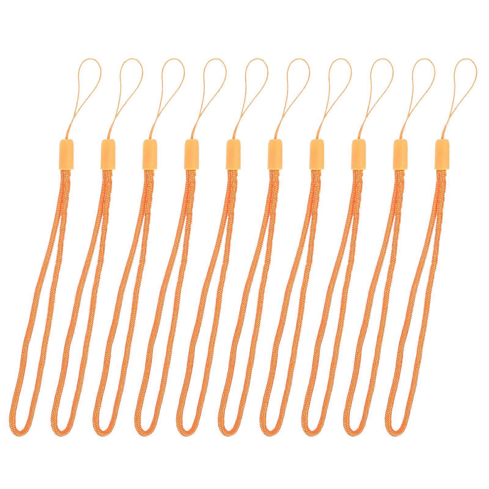 10pcs Nylon Mobile Phone Lanyard Strap for Phones & Cameras – Practical Wrist Strap for Everyday Use – Orange
