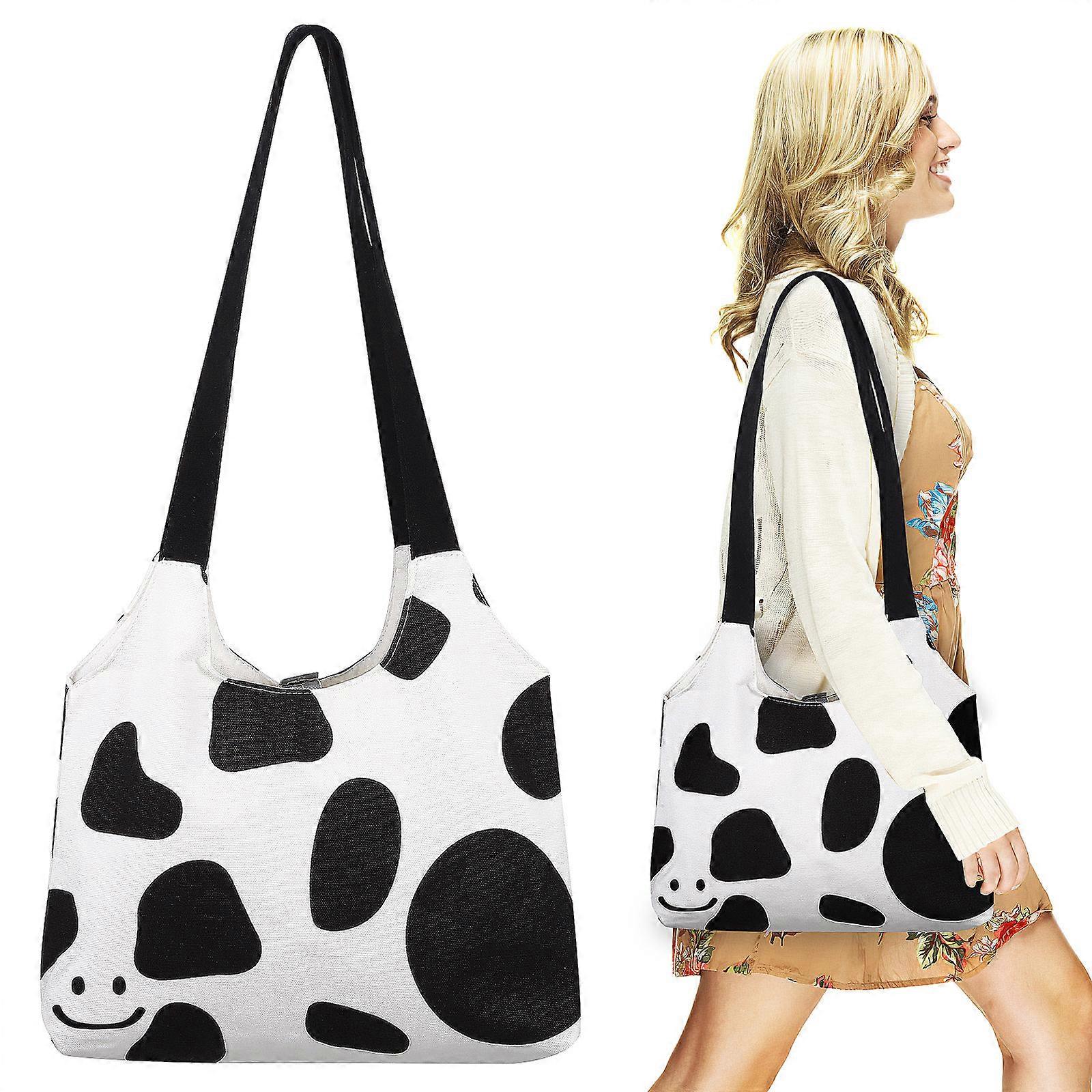 Durable Canvas Tote Bag with Pockets for Women Shopping Gym Beach 1Pcs