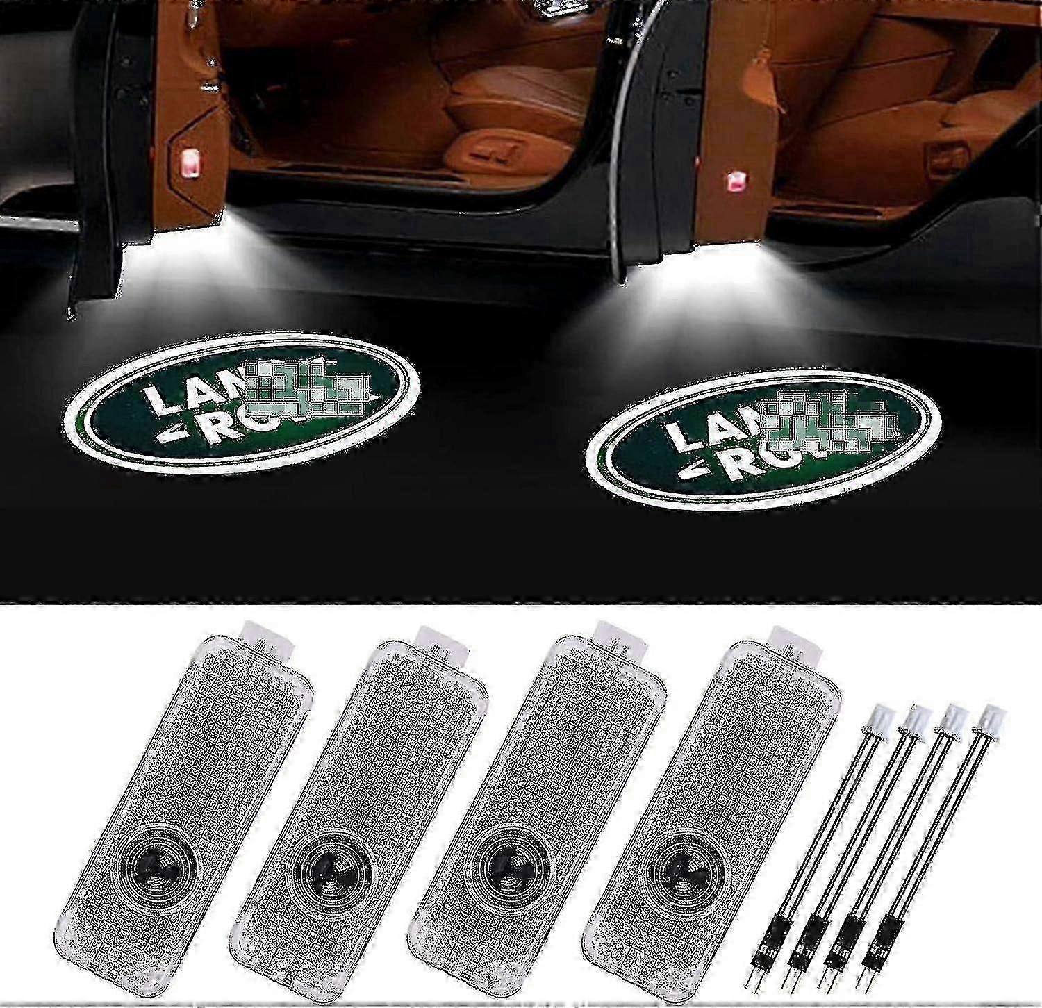 4pcs Porte De Voiture Led S Pour Land Rover, Projecteur Esy Sans Fil 3D
