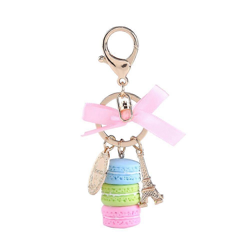 ZENGO Keychain, Tower Keychain Keyring Bag Pendant Eiffel Tower Macaron Car Charm Decoration(Purple) Colorful Cute Macaroon Eiffel
