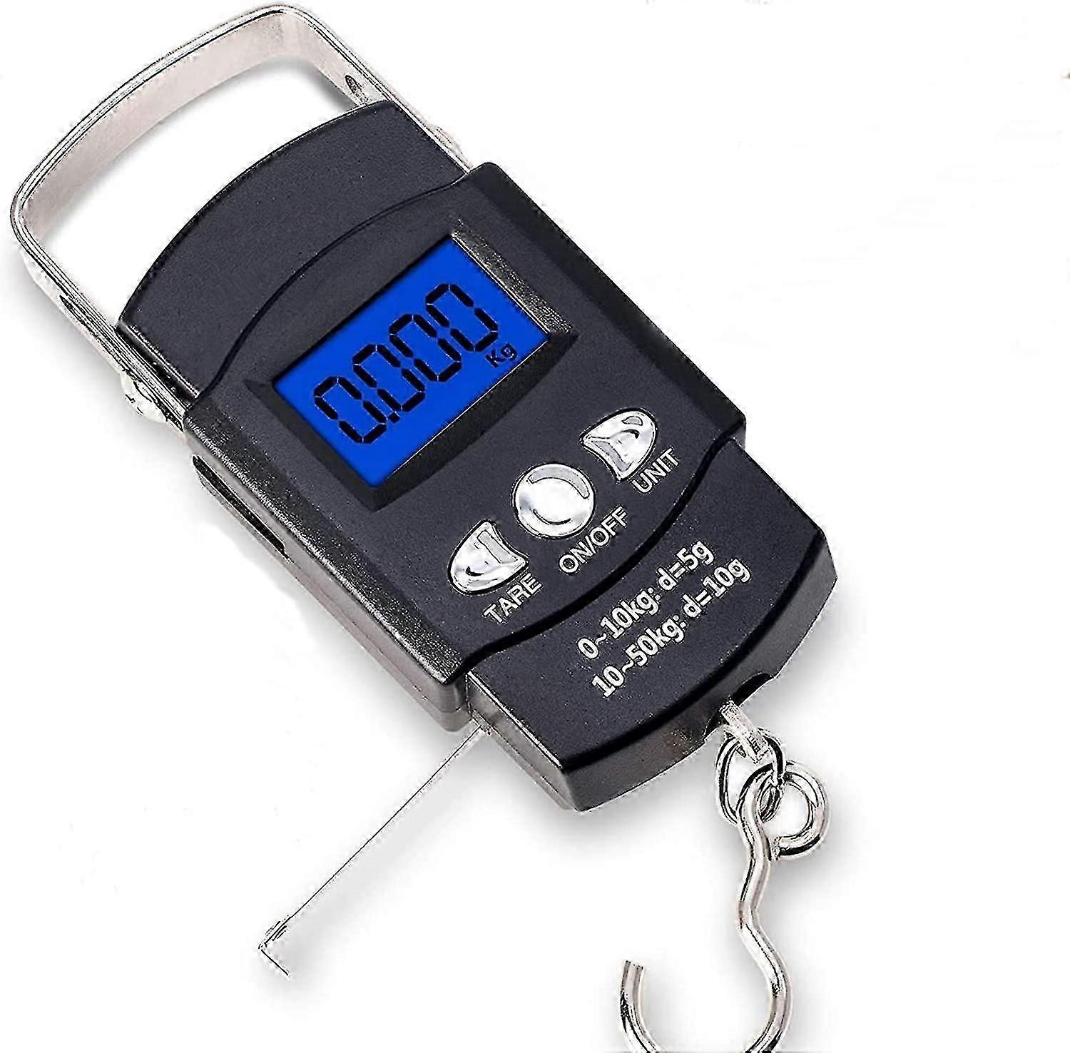 fong digital fish scale | portable luggage weight scale with lcd display | 110lbs/50kg electronic scale fishing hook scale with tape measure (includin