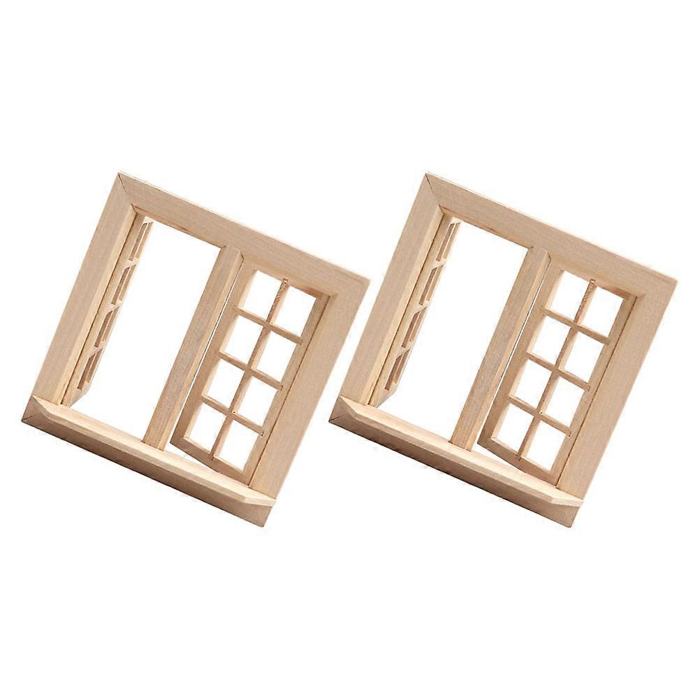 2pcs Miniature Dollhouse Window Frames Realistic Models for DIY Decoration Versatile Accessories for Miniature Landscapes Collectors and Enthusiasts