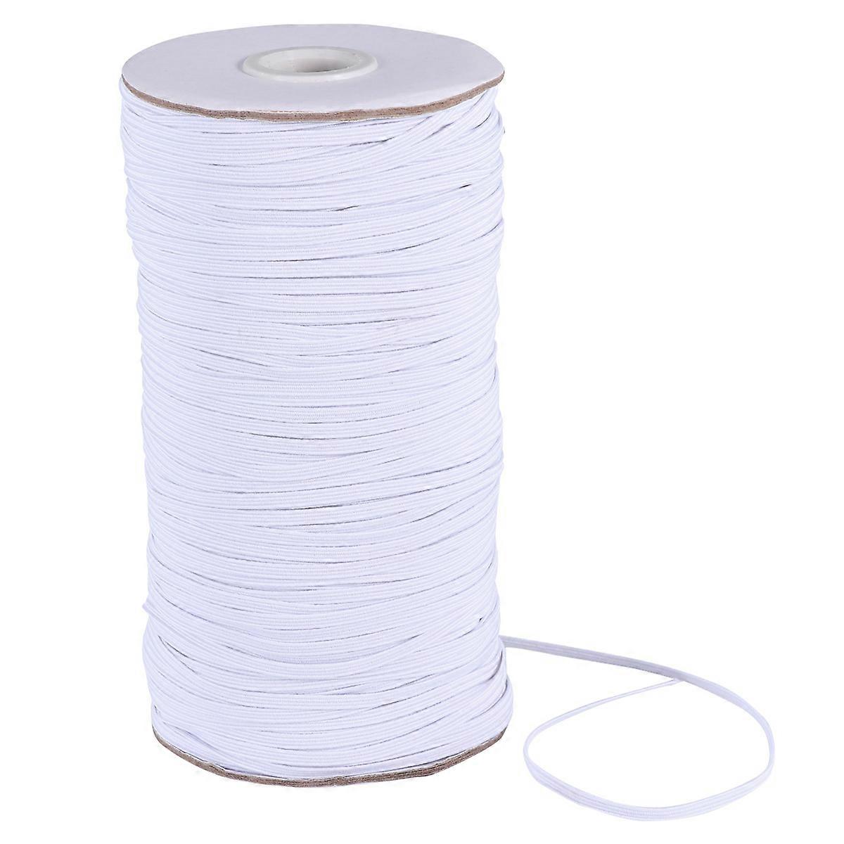 Durable Polyester Elastic Band for Clothes Sewing Accessories White 3mm 180m Roll