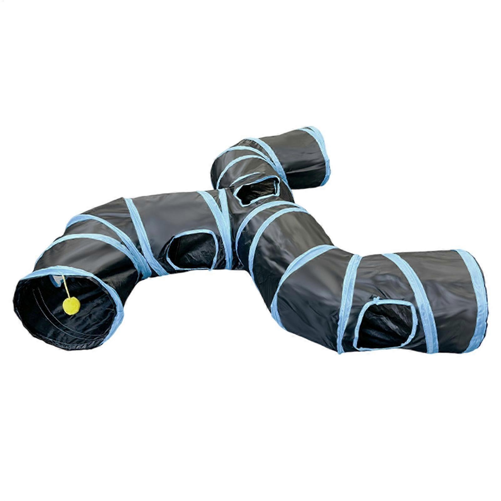 Cat Toy Tunnel - Interactive Foldable Pet Play Tube for Kittens, Puppies, and Rabbits, 51.18 x 39.37 Inches, Durable Indoor Hideaway